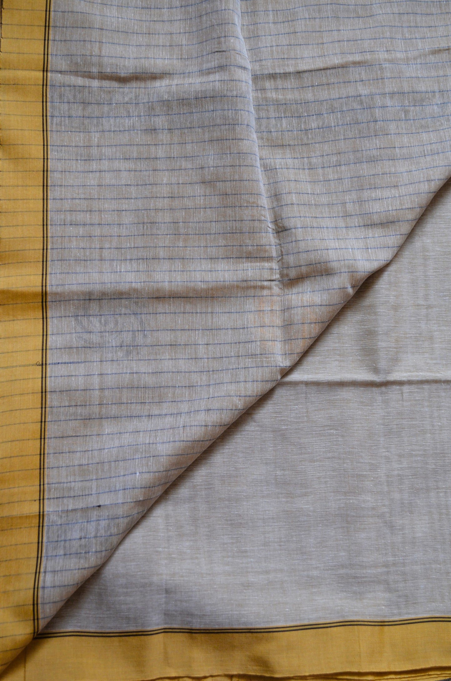 Beige Bengal Muslin Butter Cotton Handloom Saree