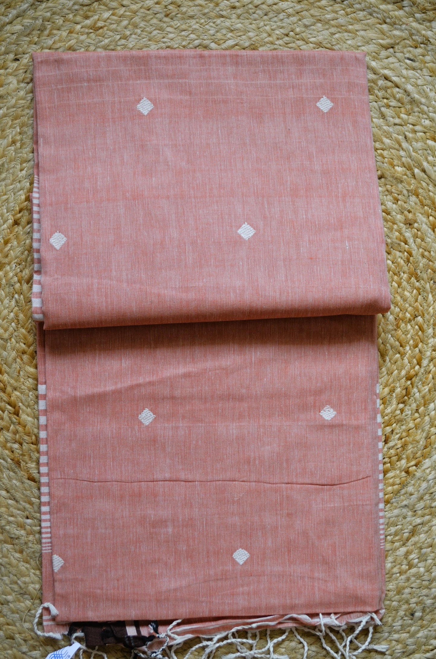 Peach Bengal Tangail Handloom Saree