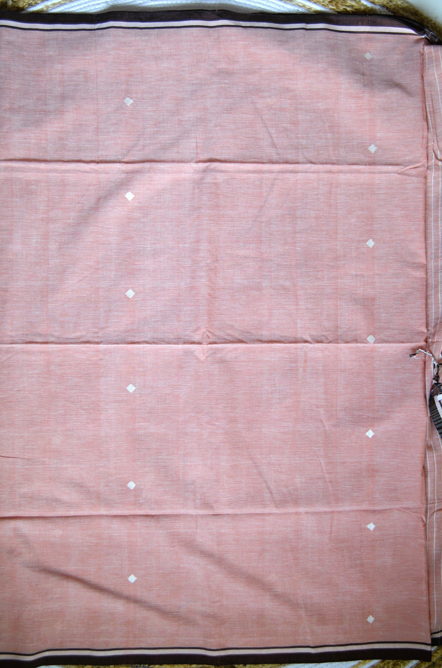 Peach Bengal Tangail Handloom Saree