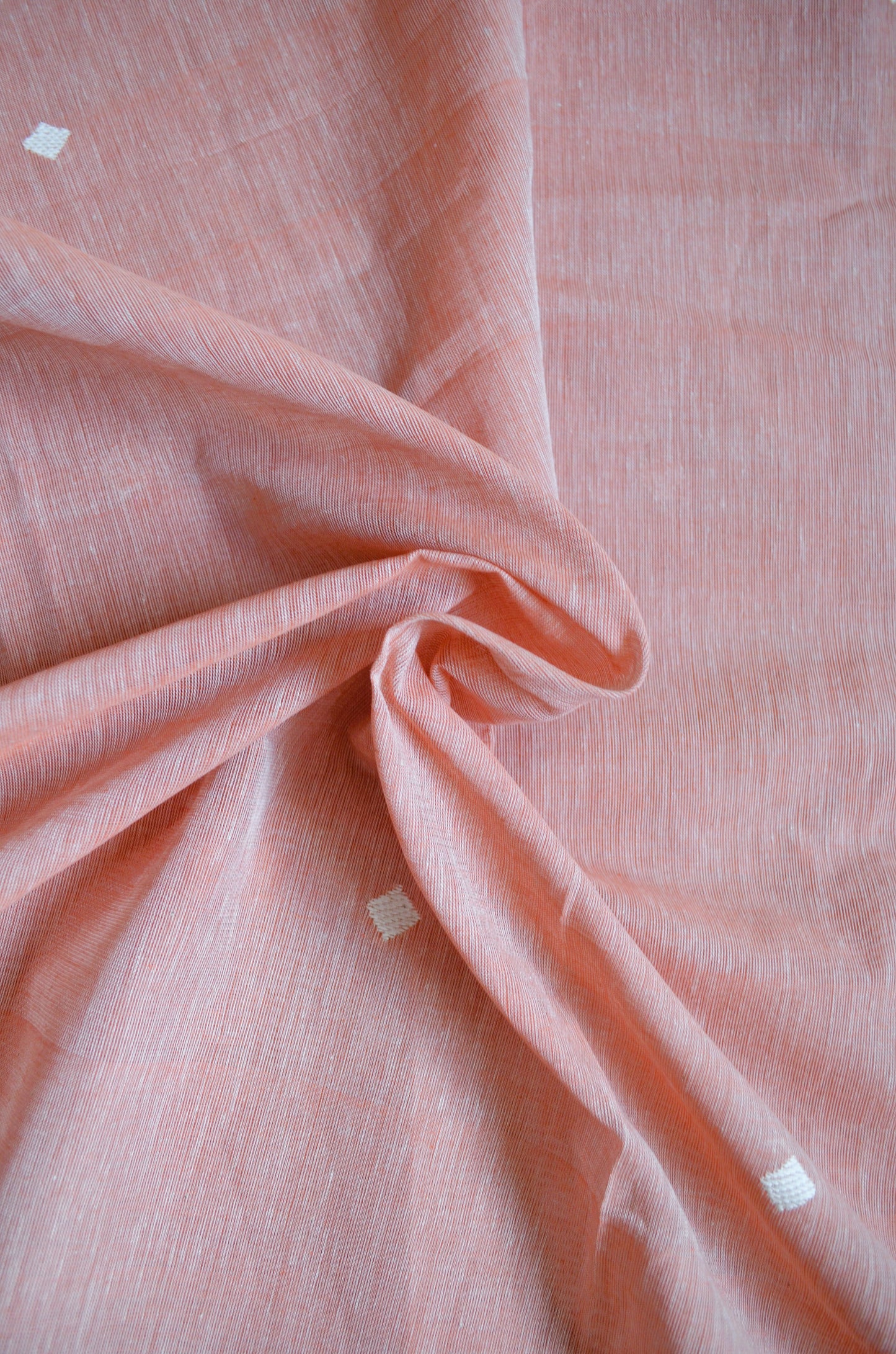 Peach Bengal Tangail Handloom Saree