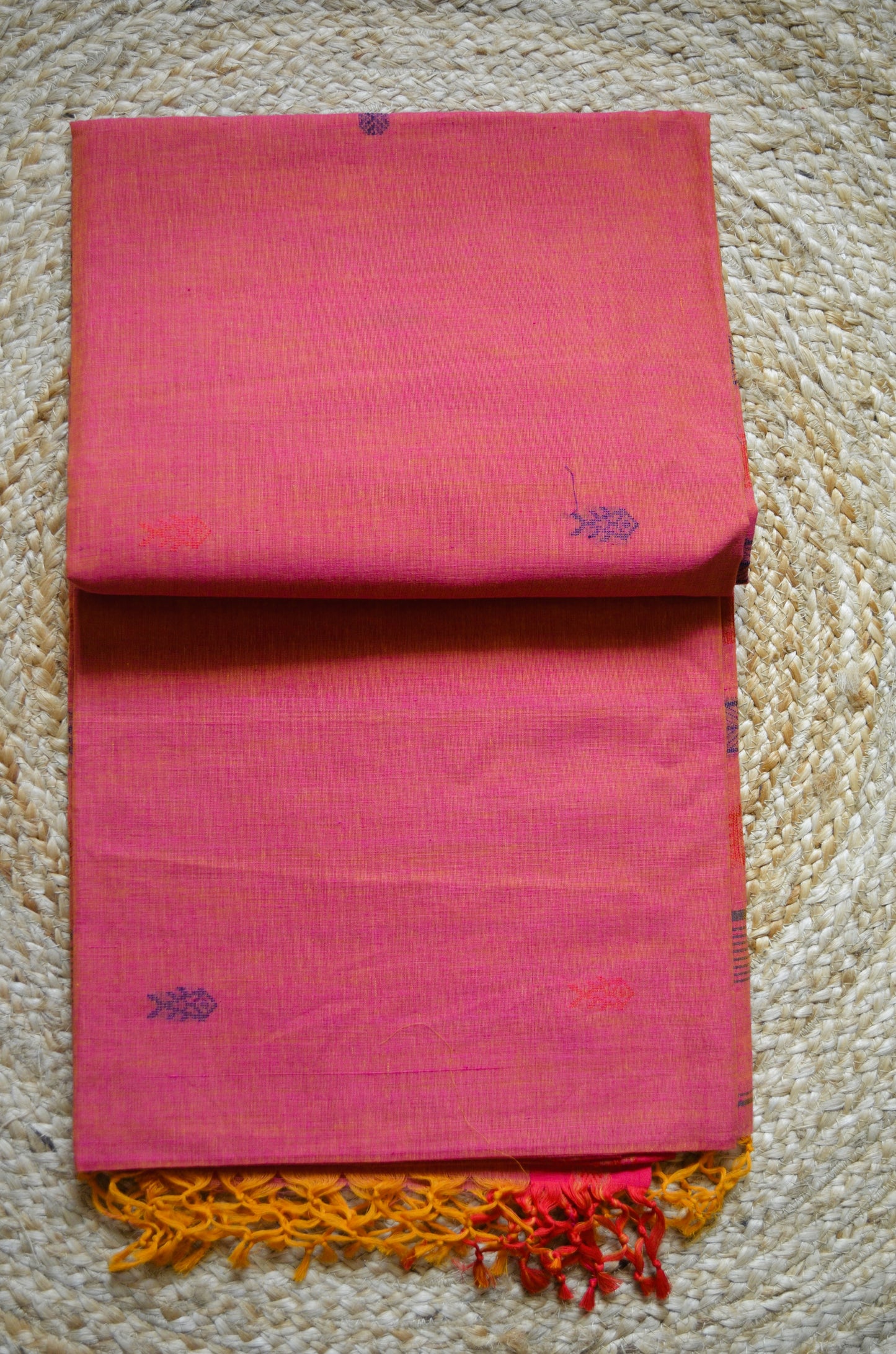 Magenta Buttery Mul Cotton Bengal Muslin Handloom Saree