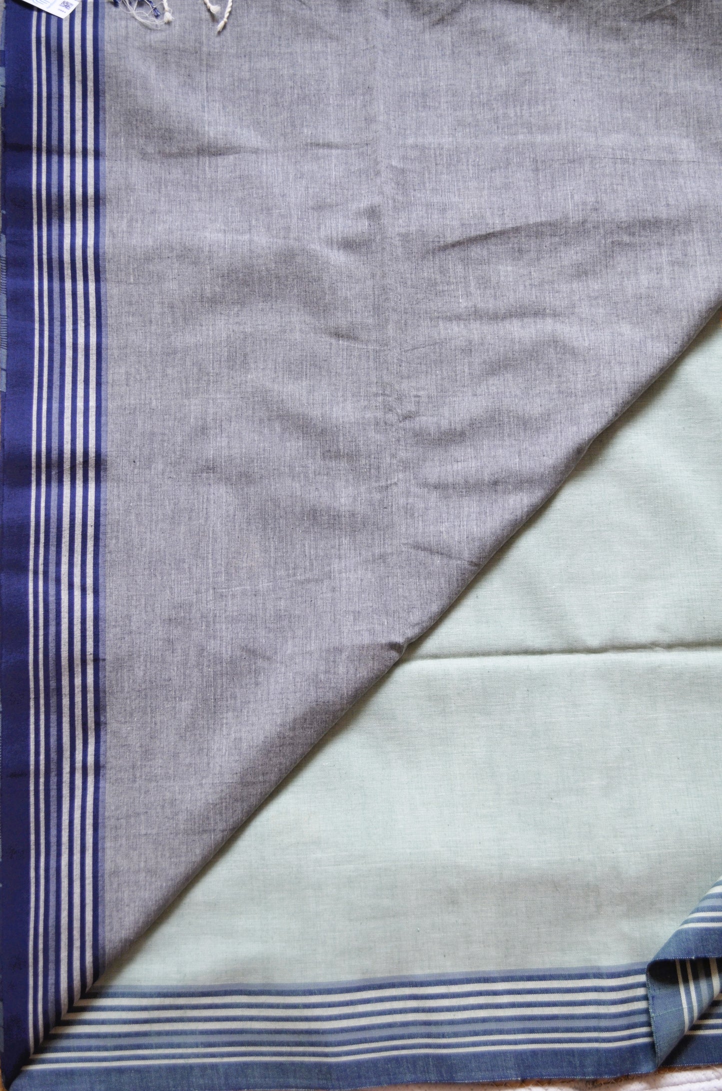 Seafoam Buttery Mul Cotton Bengal Muslin Handloom Saree