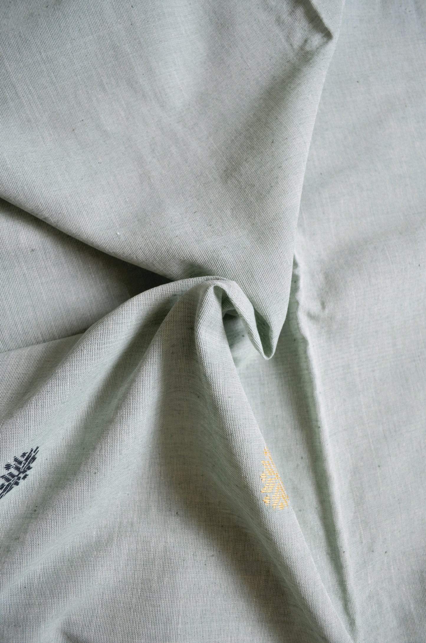 Seafoam Buttery Mul Cotton Bengal Muslin Handloom Saree