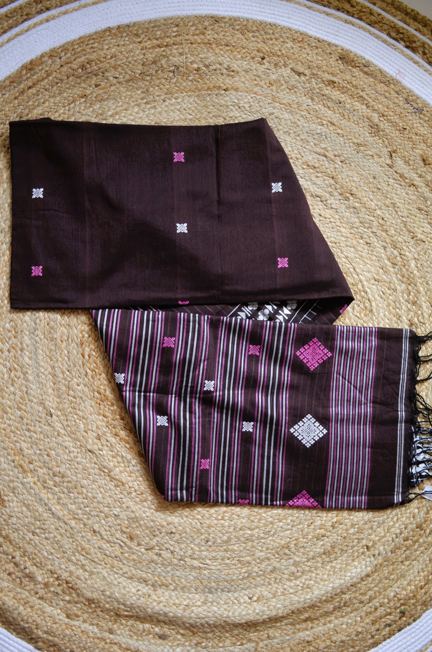 Wine Buttery Mul Cotton Bengal Muslin Handloom Saree