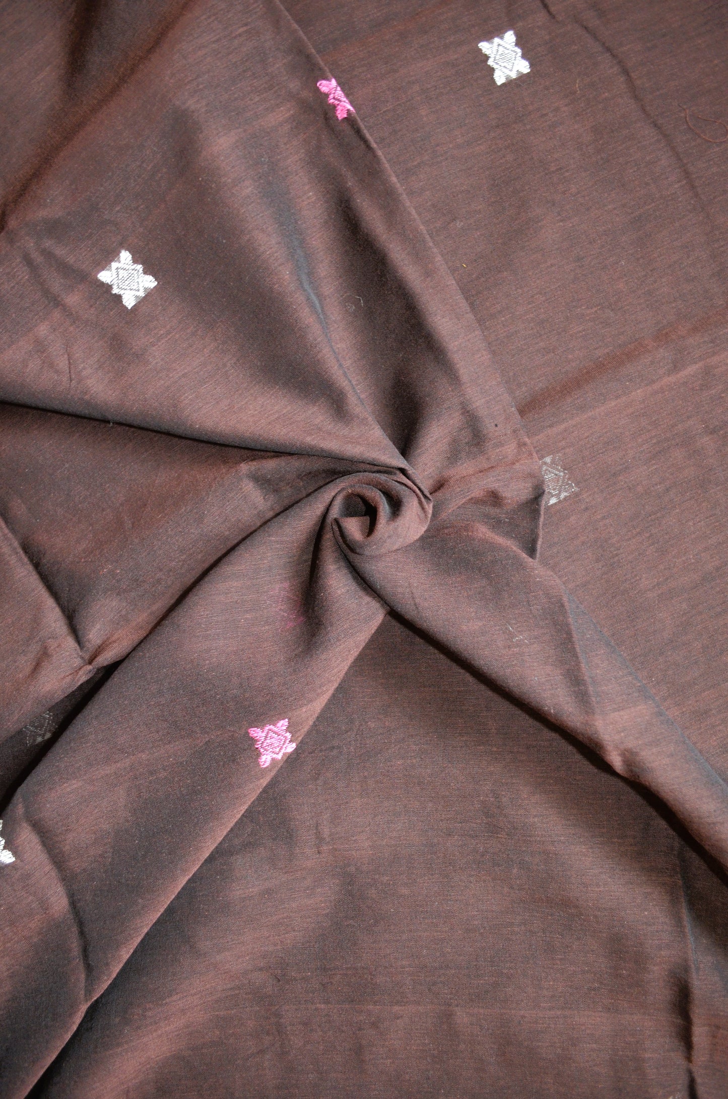 Wine Buttery Mul Cotton Bengal Muslin Handloom Saree