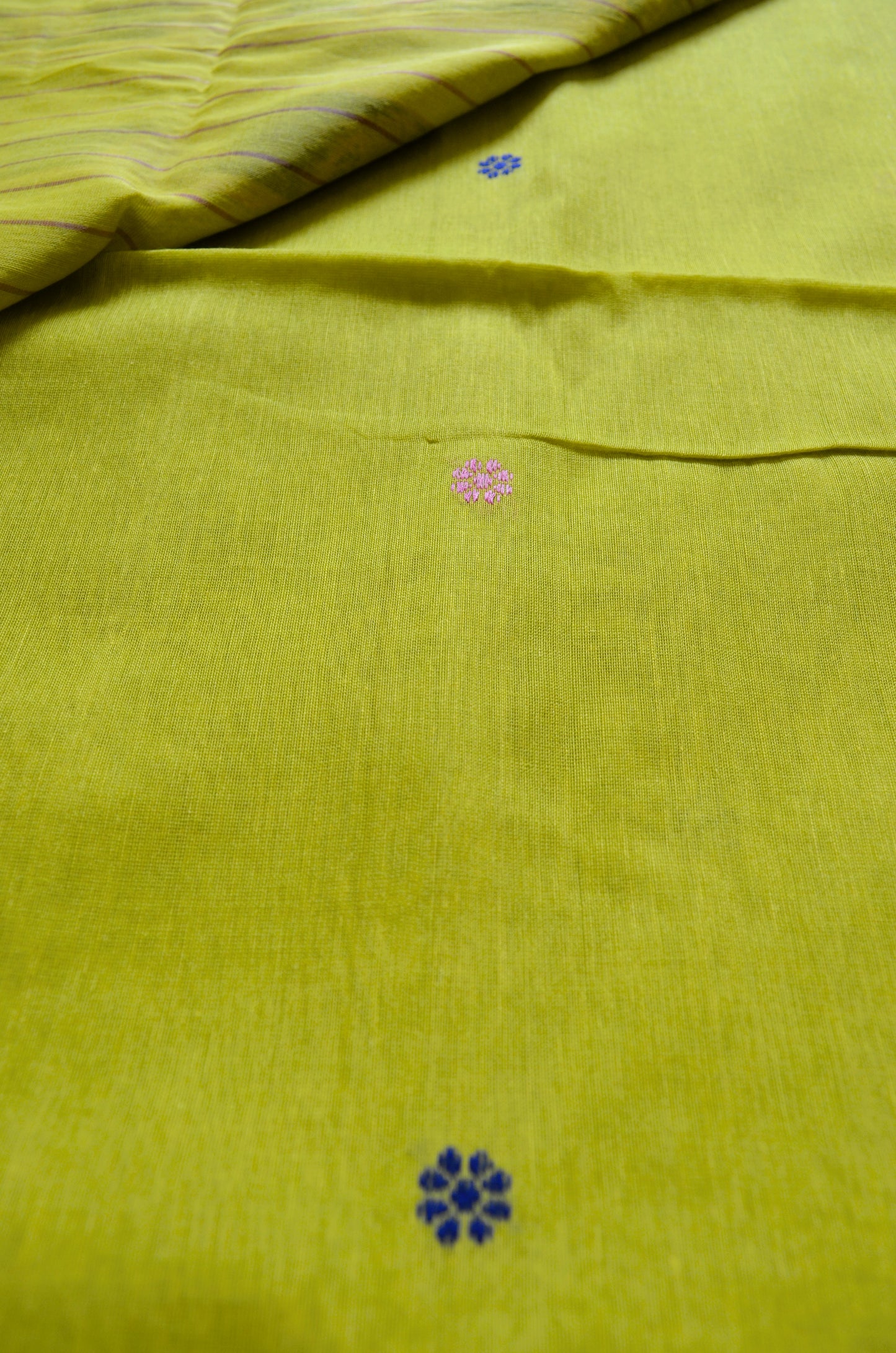 Lemon Buttery Mul Cotton Bengal Muslin Handloom Saree