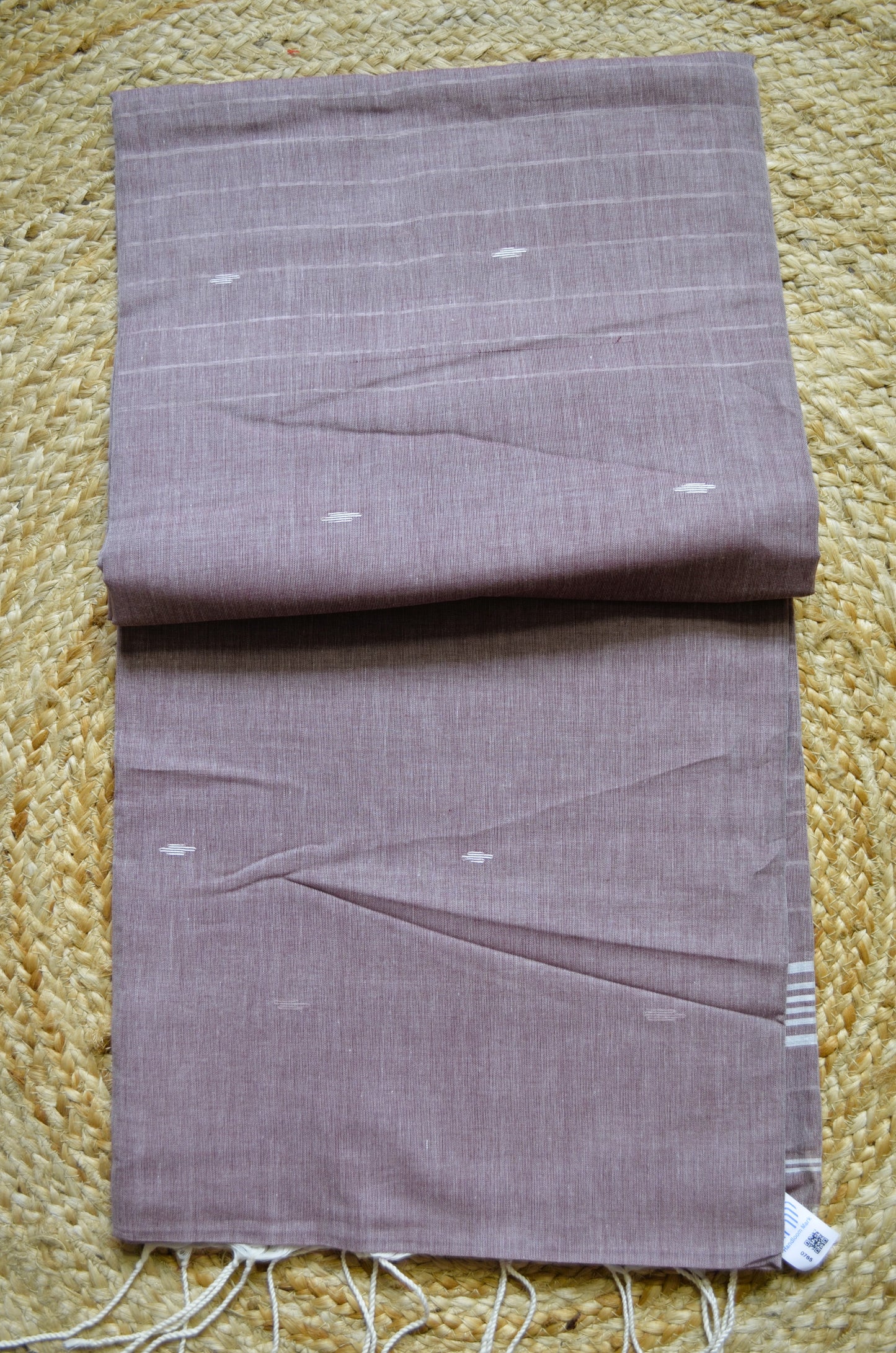 Mauve Buttery Mul Cotton Bengal Muslin Handloom Saree