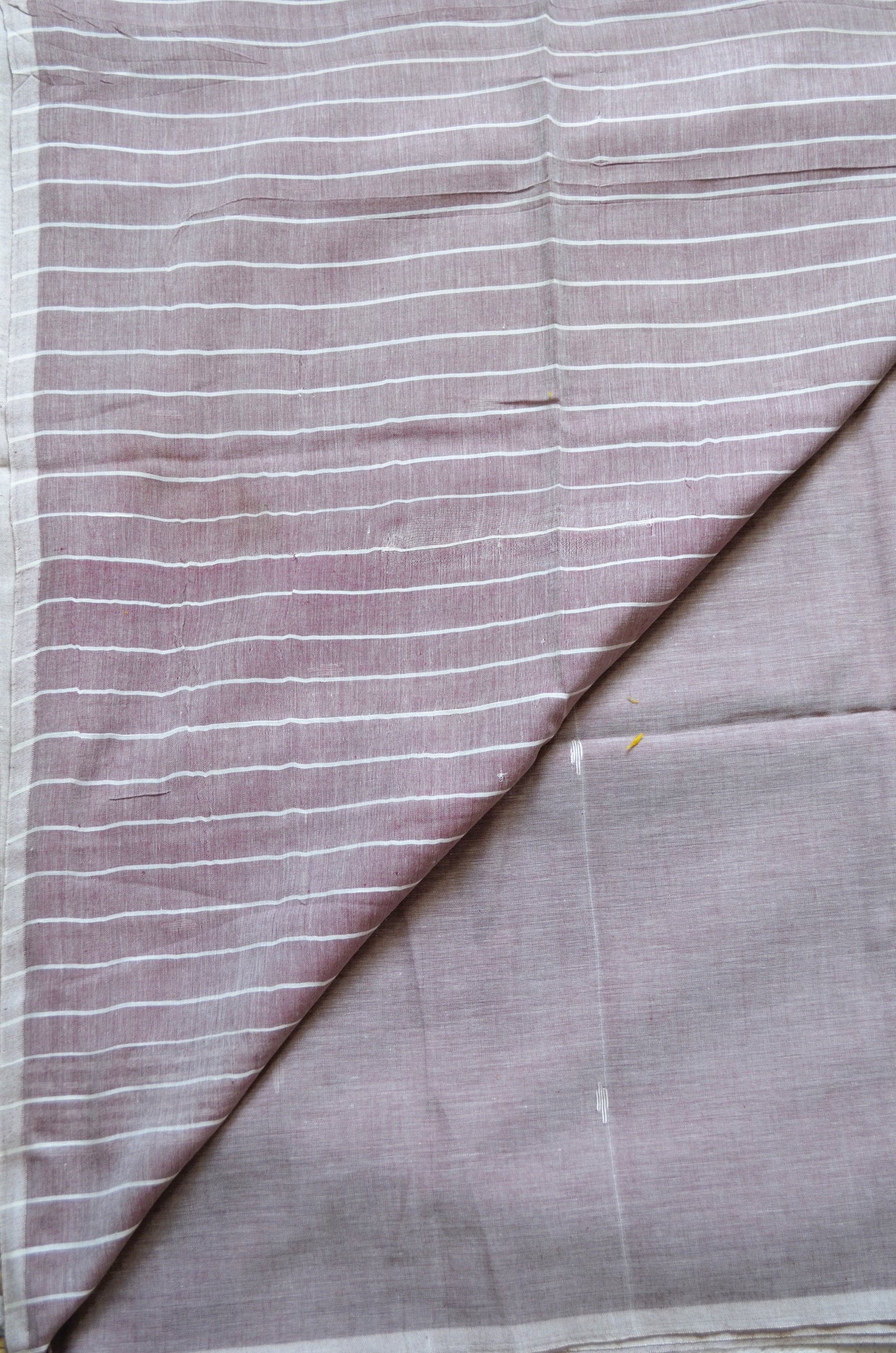 Mauve Buttery Mul Cotton Bengal Muslin Handloom Saree