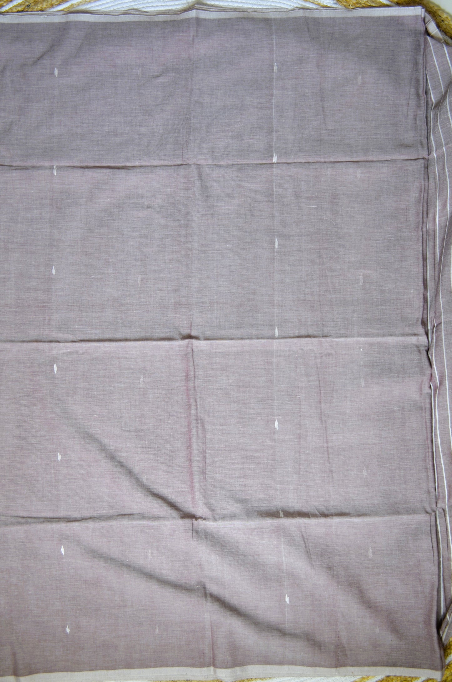 Mauve Buttery Mul Cotton Bengal Muslin Handloom Saree