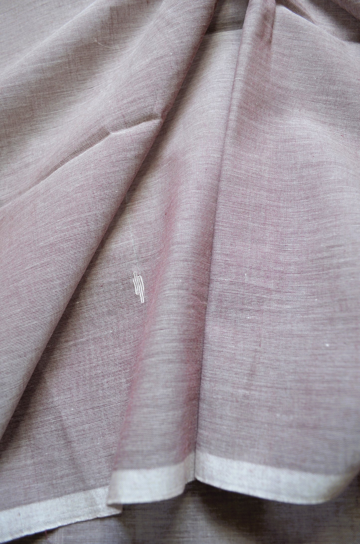Mauve Buttery Mul Cotton Bengal Muslin Handloom Saree