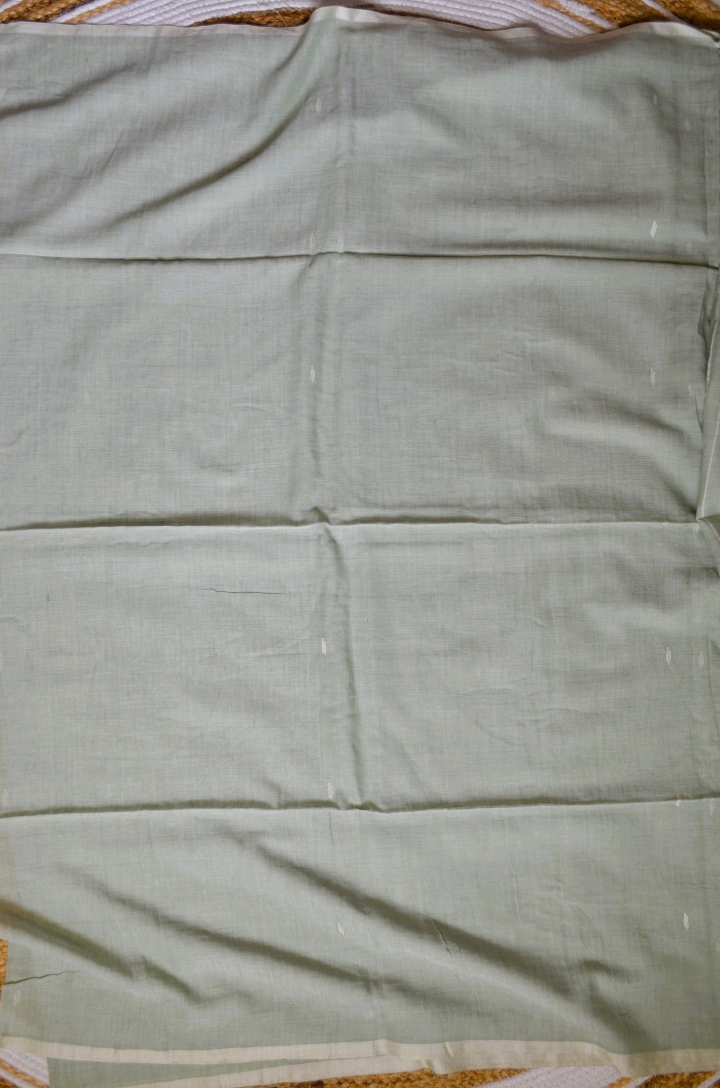Seafoam Buttery Mul Cotton Bengal Muslin Handloom Saree