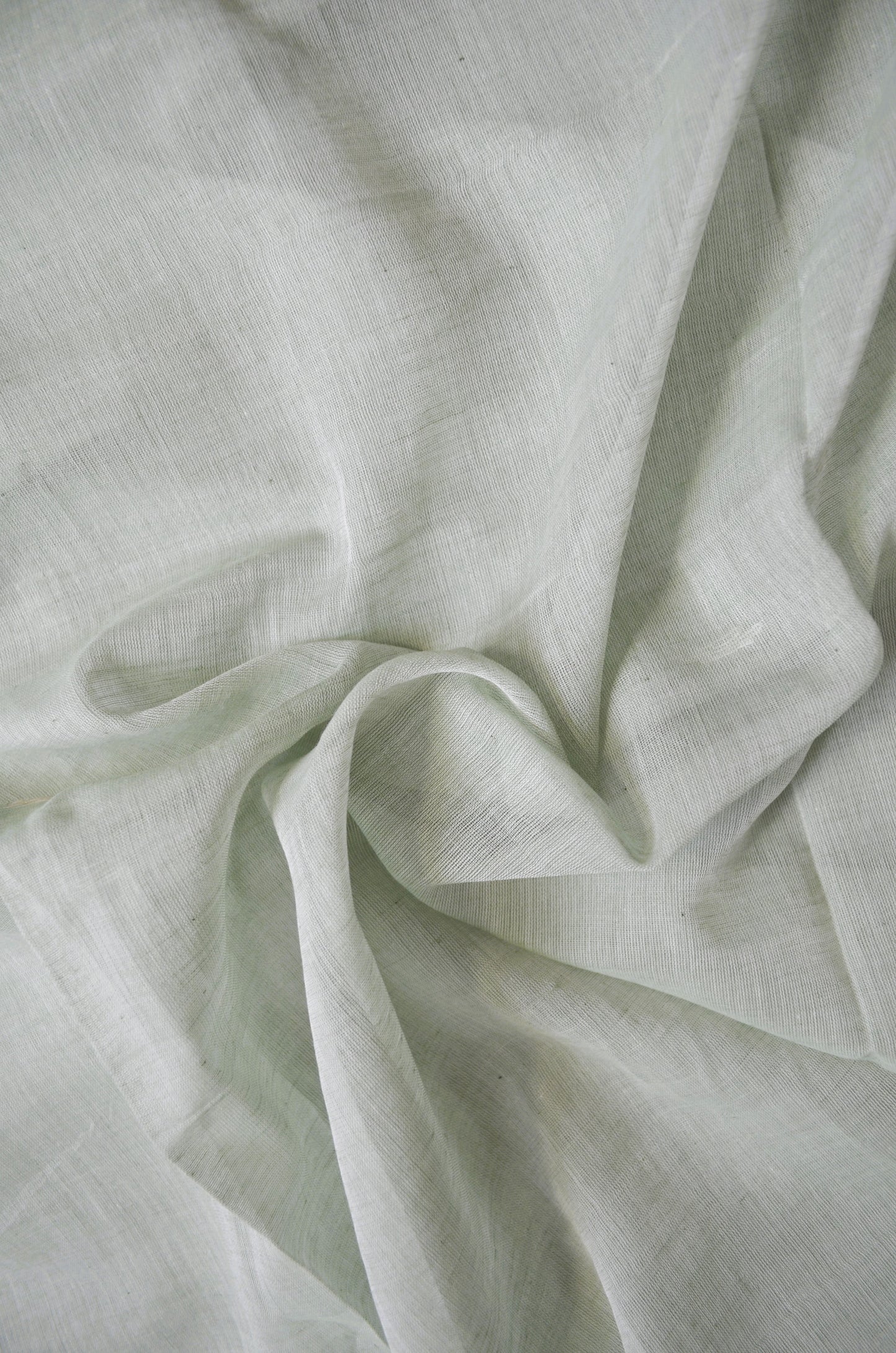 Seafoam Buttery Mul Cotton Bengal Muslin Handloom Saree