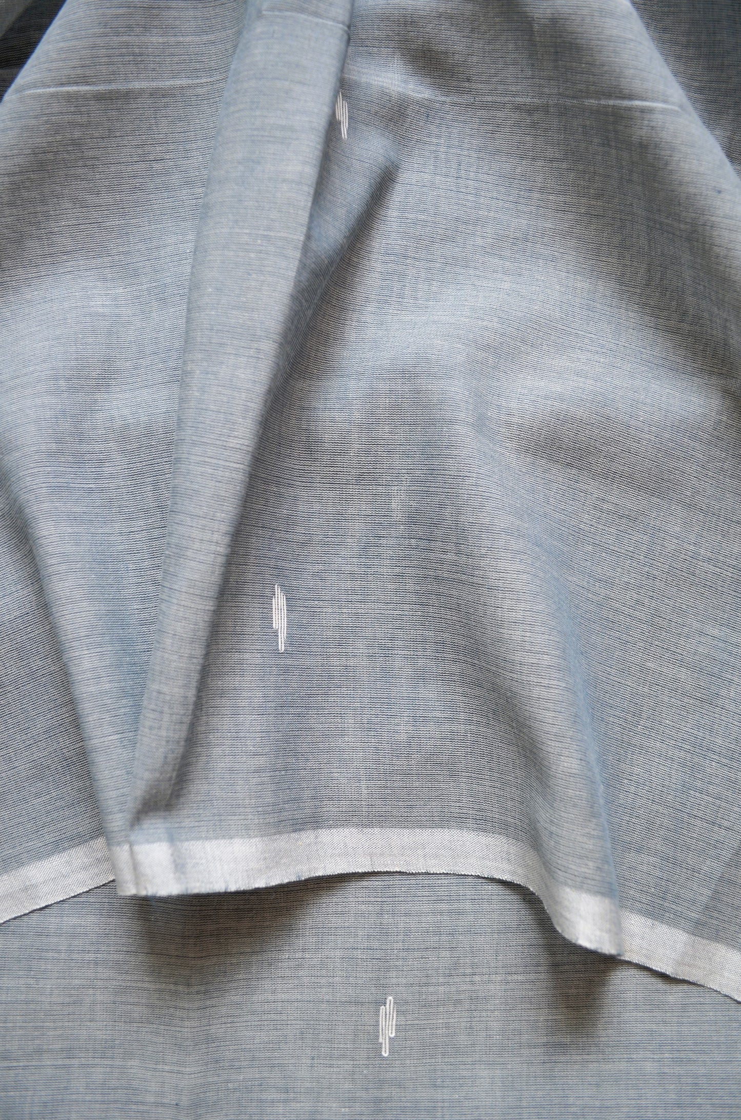 Steel Buttery Mul Cotton Bengal Muslin Handloom Saree