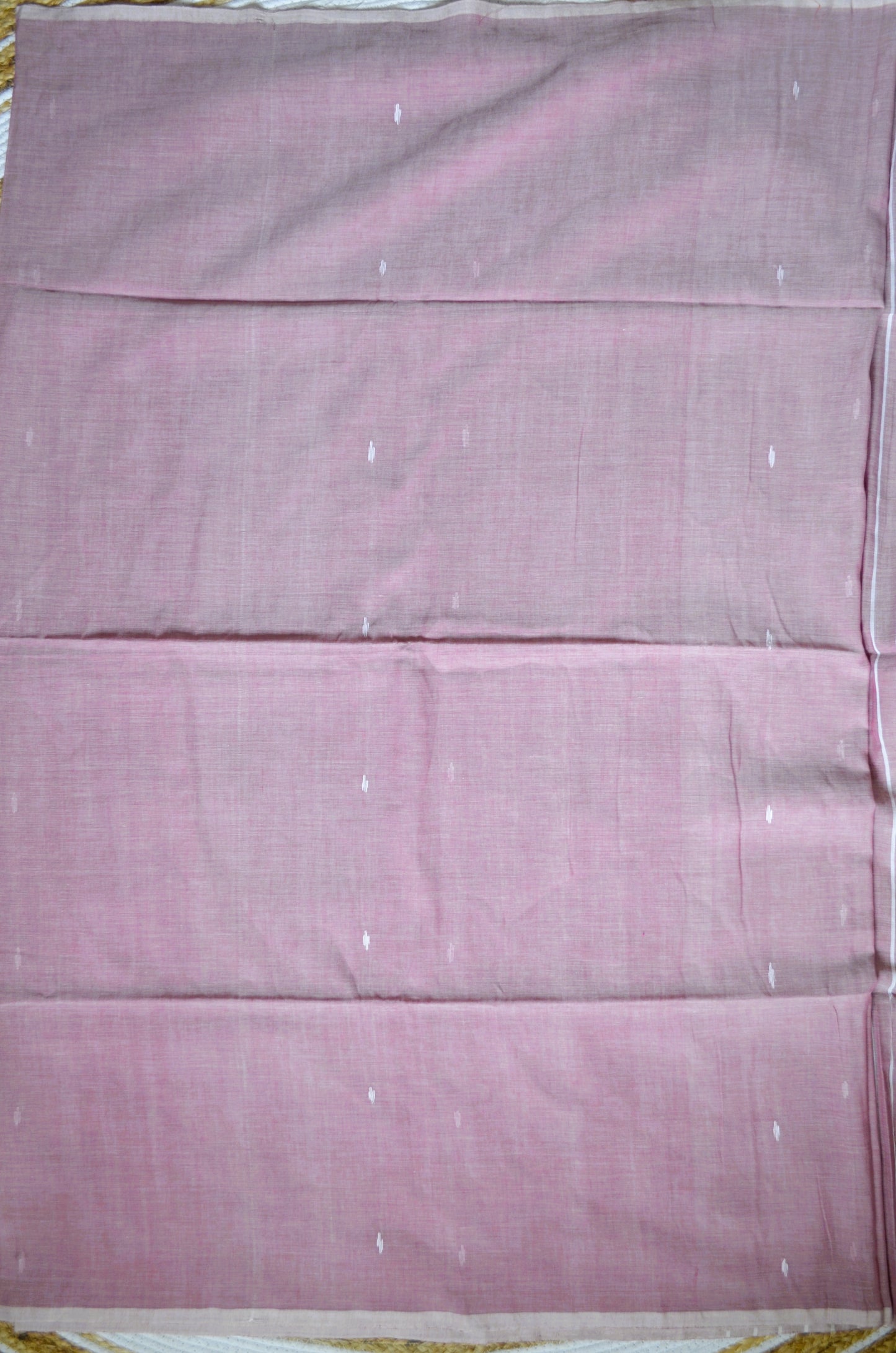 Rouge Buttery Mul Cotton Bengal Muslin Handloom Saree