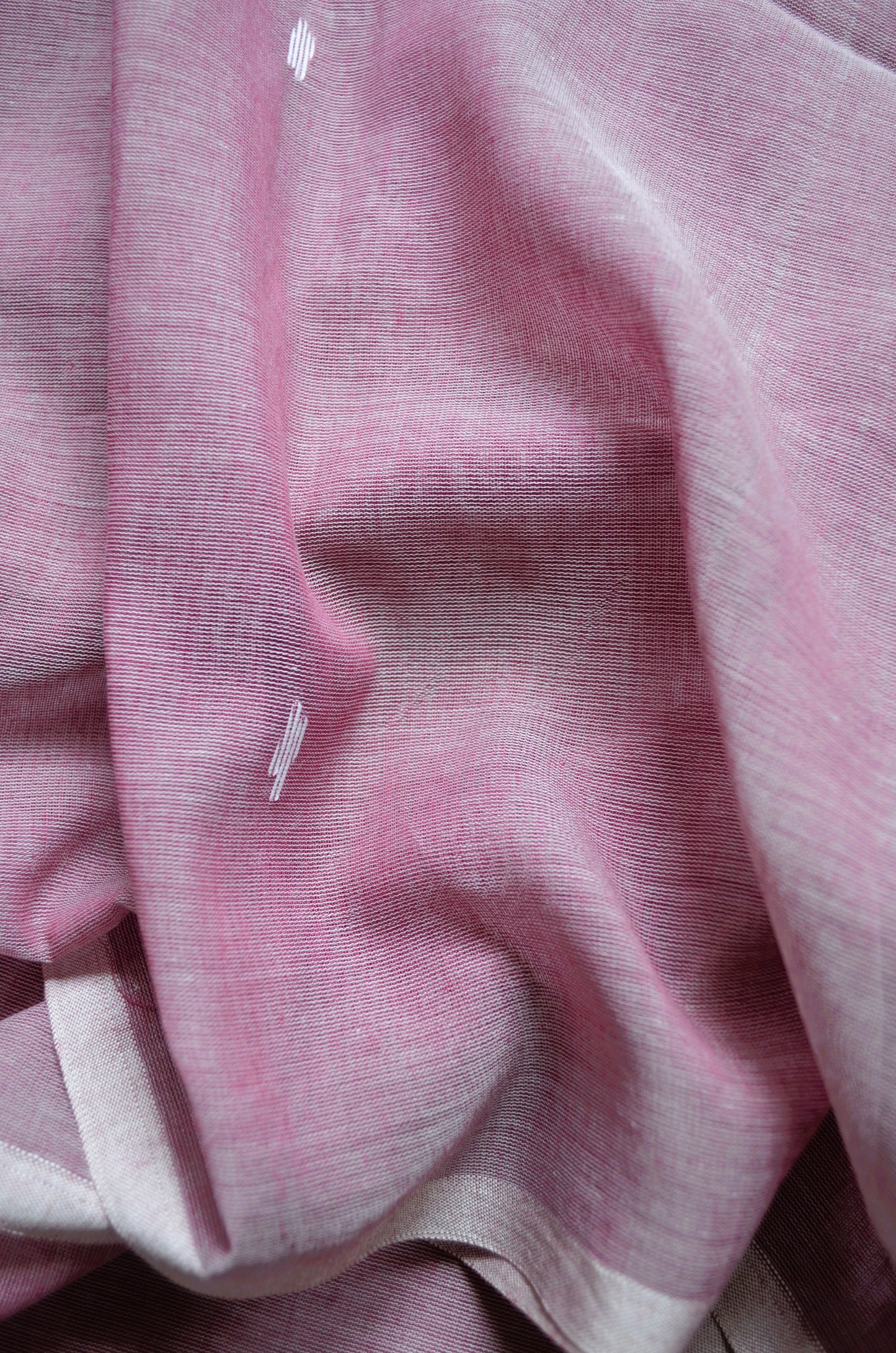 Rouge Buttery Mul Cotton Bengal Muslin Handloom Saree