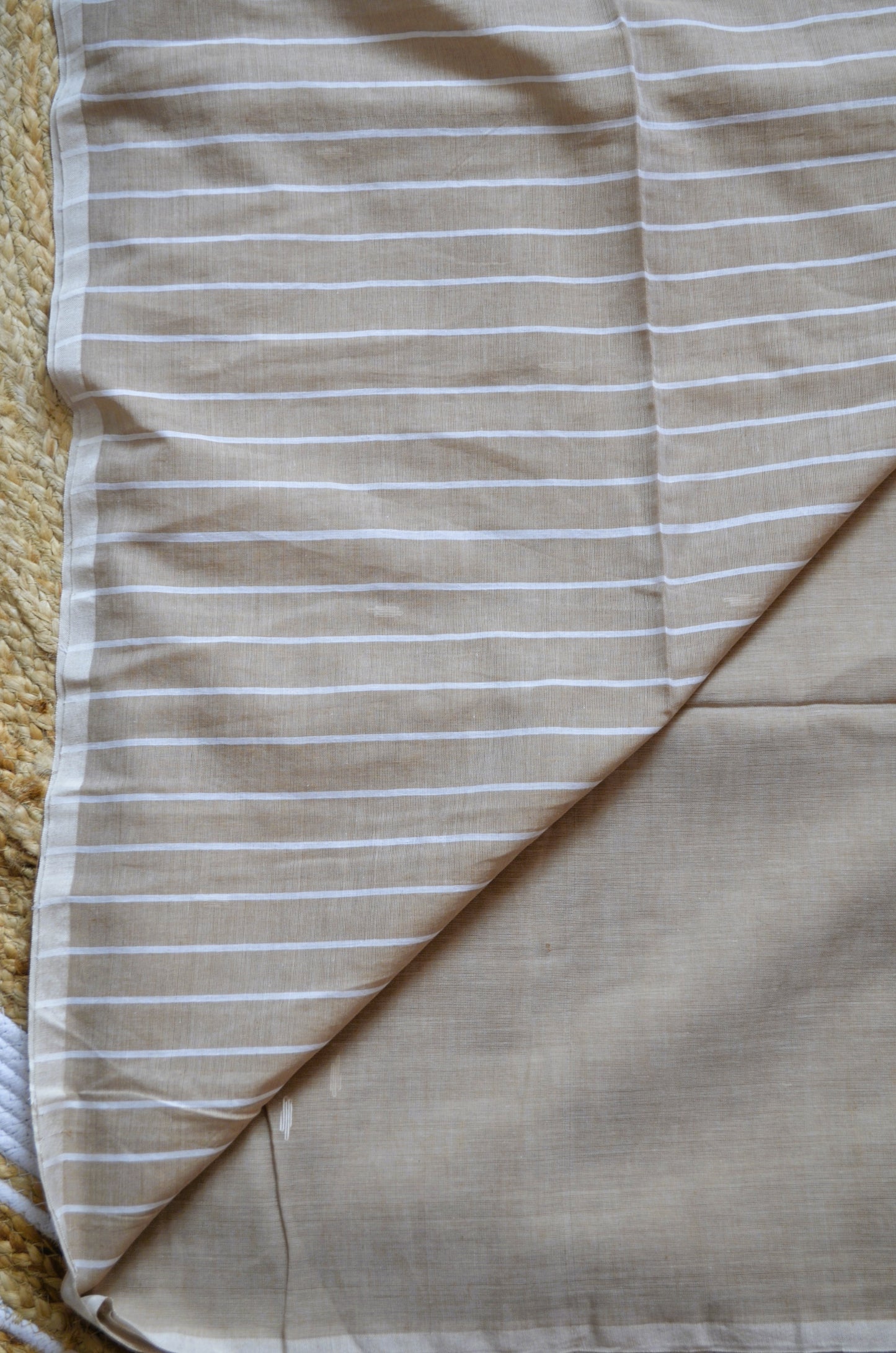 Cinnamon Buttery Mul Cotton Bengal Muslin Handloom Saree