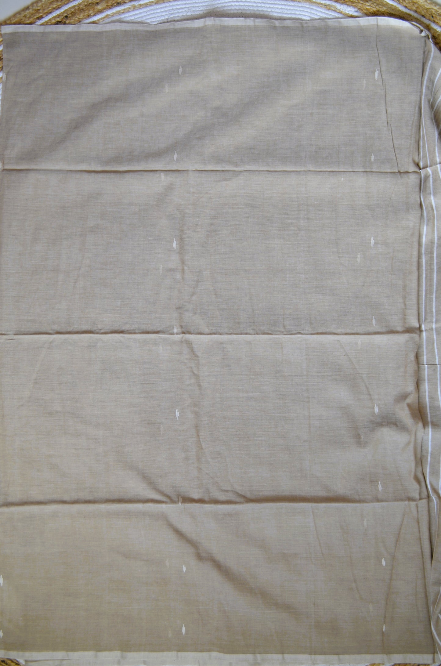 Cinnamon Buttery Mul Cotton Bengal Muslin Handloom Saree