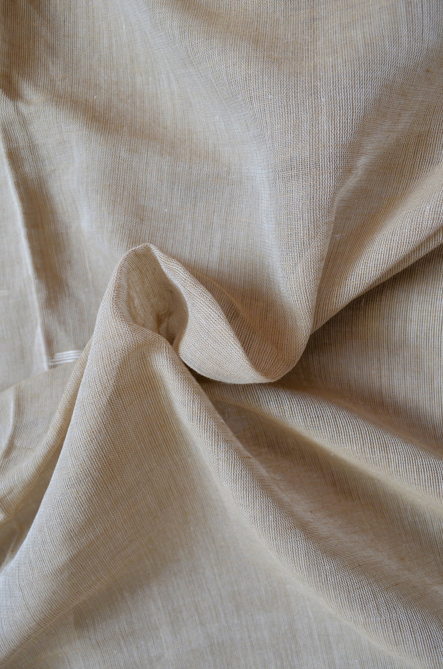 Cinnamon Buttery Mul Cotton Bengal Muslin Handloom Saree