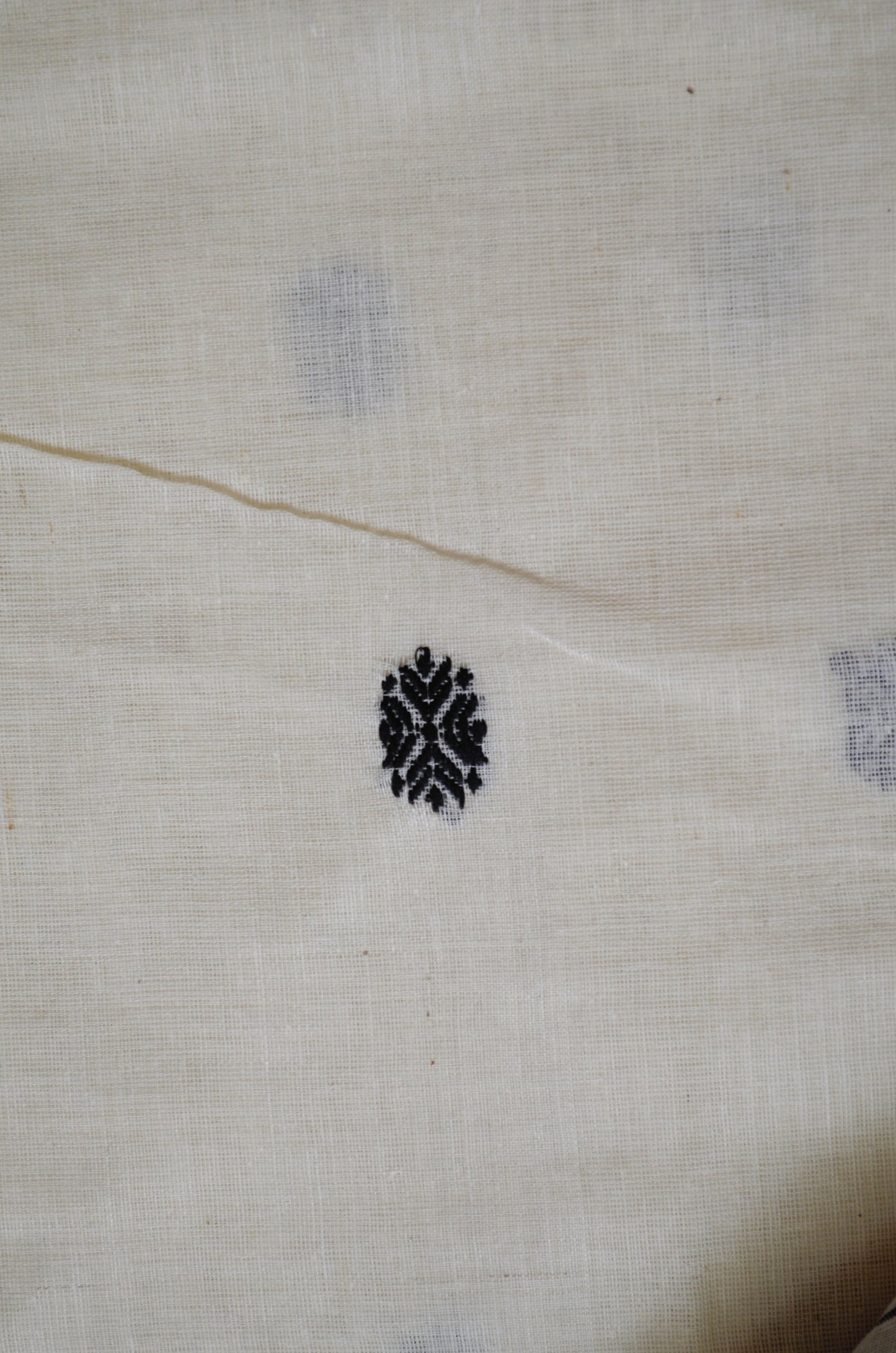 Off White Butter Cotton Bengal Muslin Handloom Saree