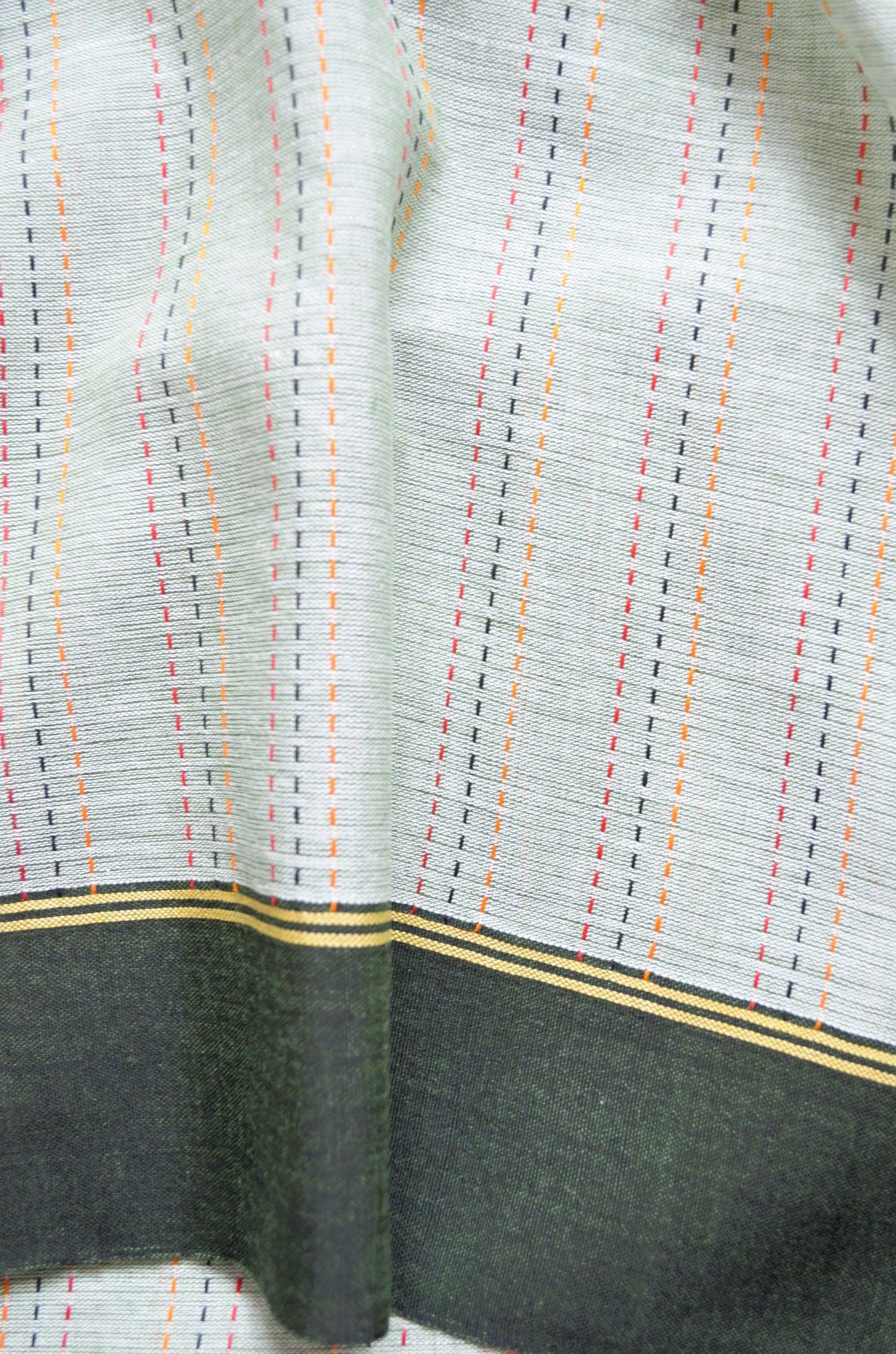 Seafoam Buttery Mul Cotton Bengal Muslin Kantha Handloom Saree