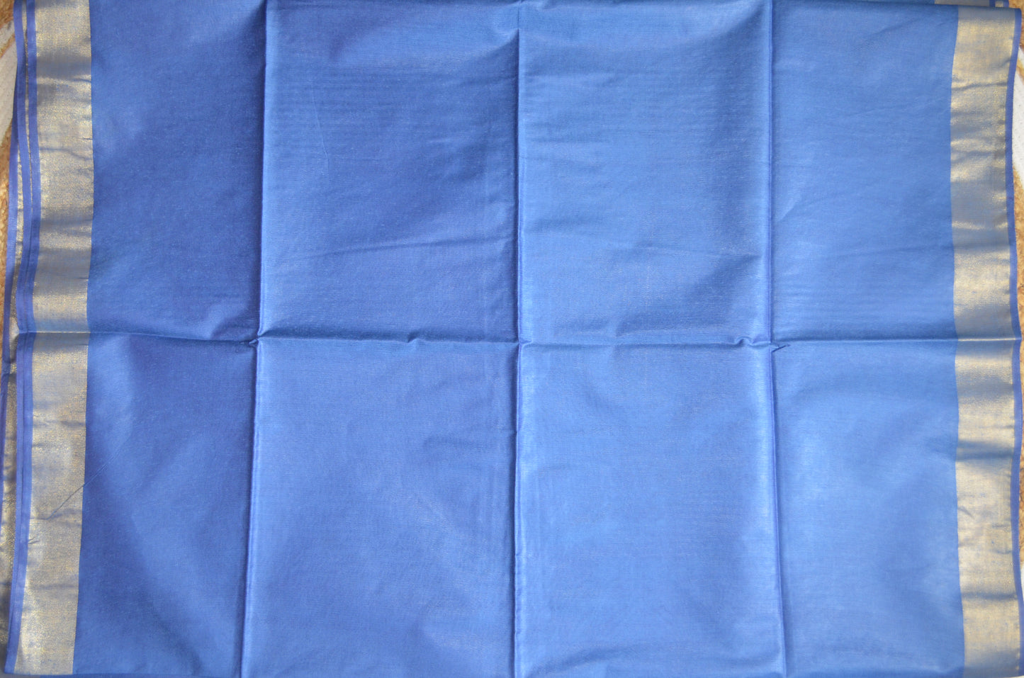 Indigo Blue Vegan Tussar Silk Handloom Saree