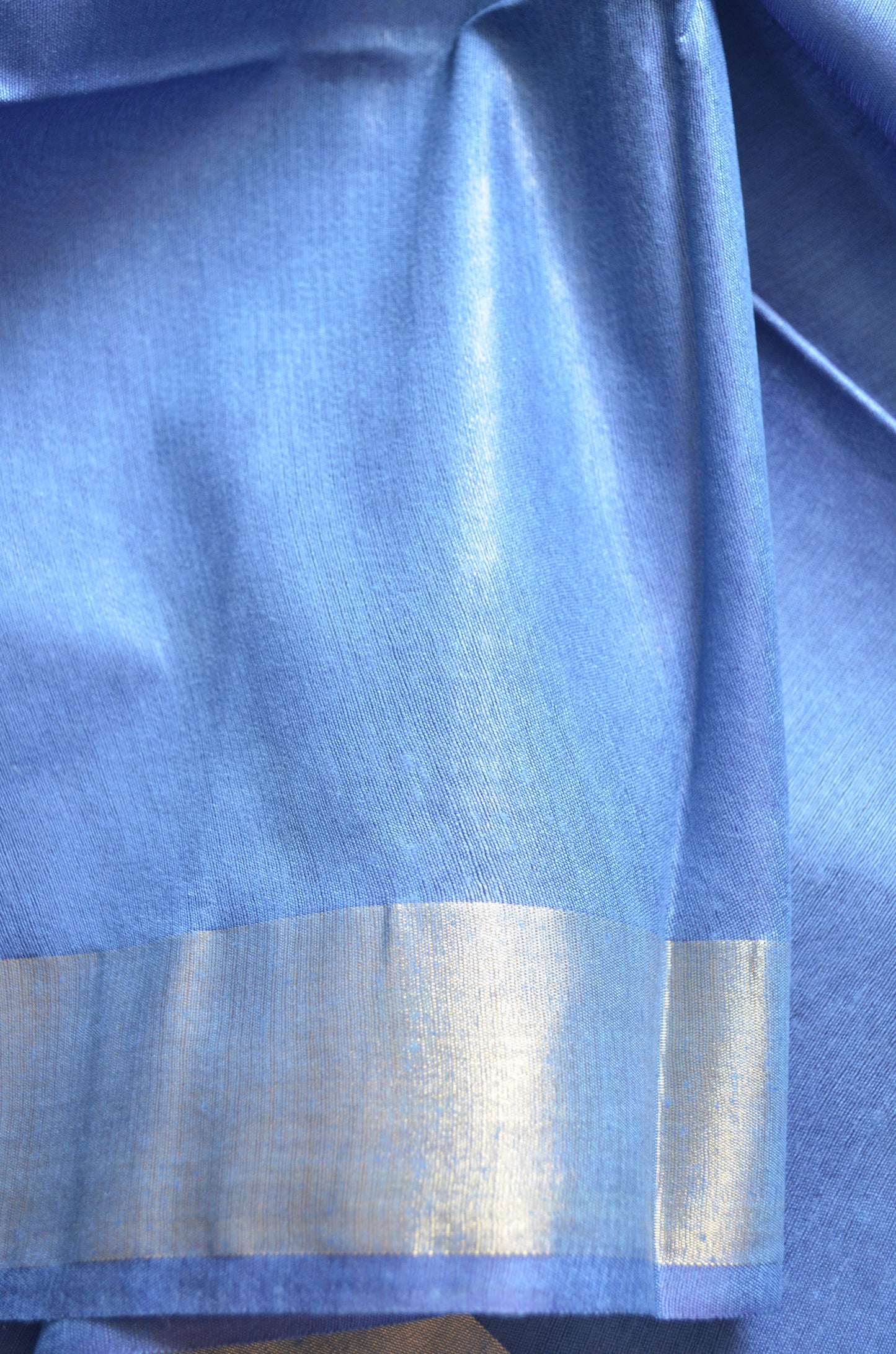 Indigo Blue Vegan Tussar Silk Handloom Saree
