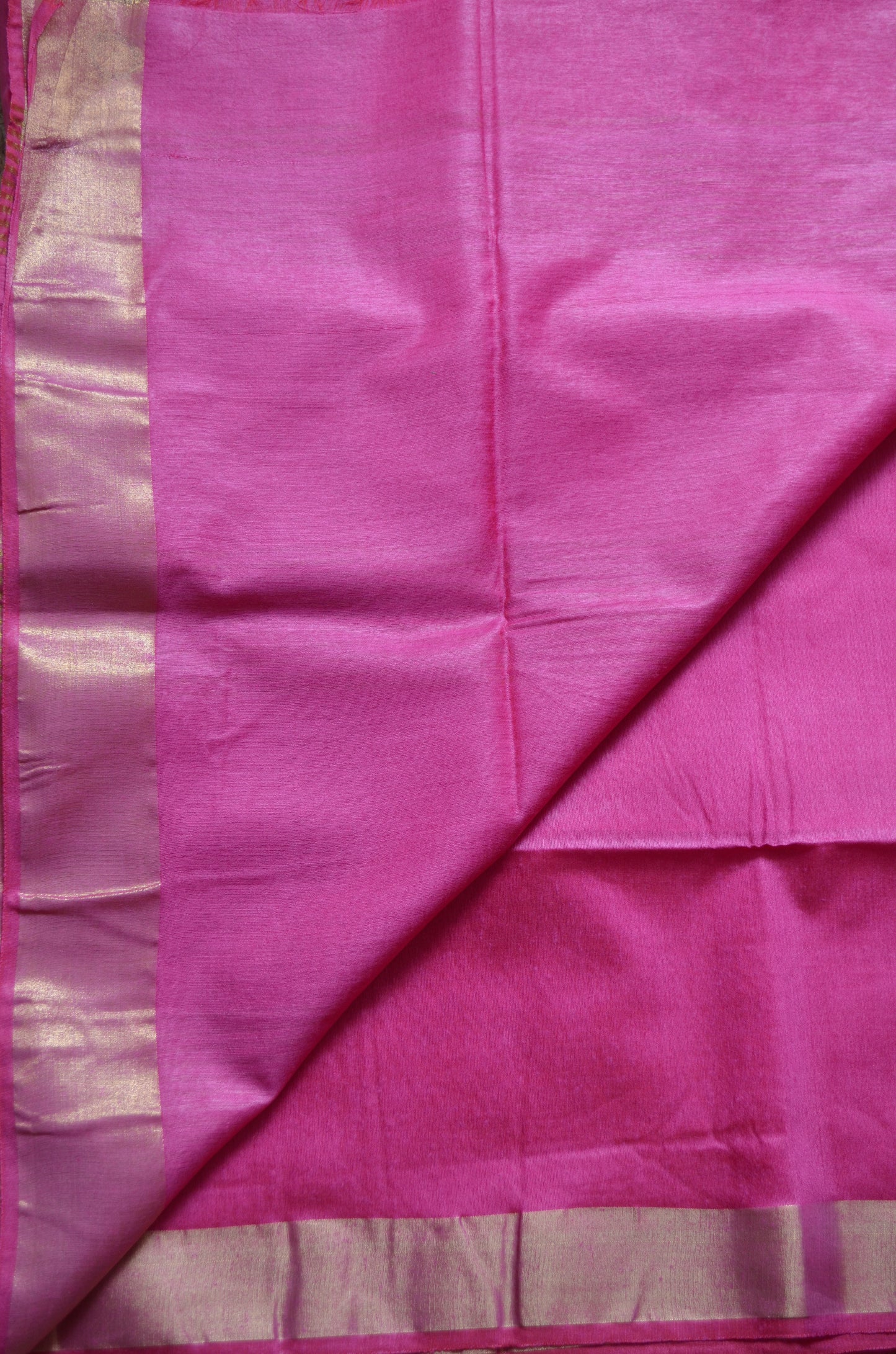 Fuchsia Vegan Tussar Silk Handloom Saree
