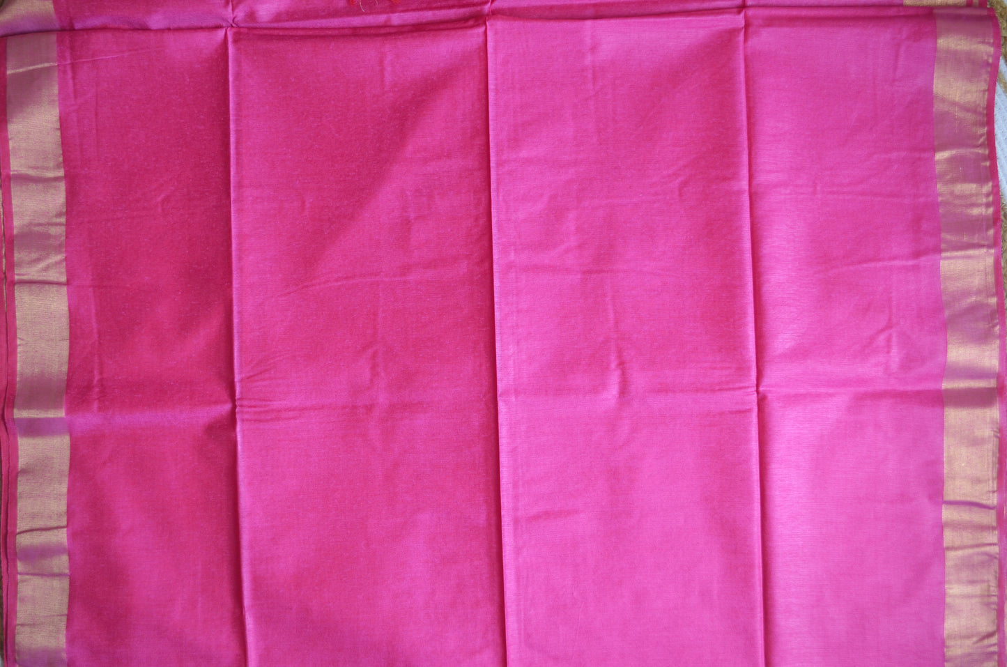 Fuchsia Vegan Tussar Silk Handloom Saree