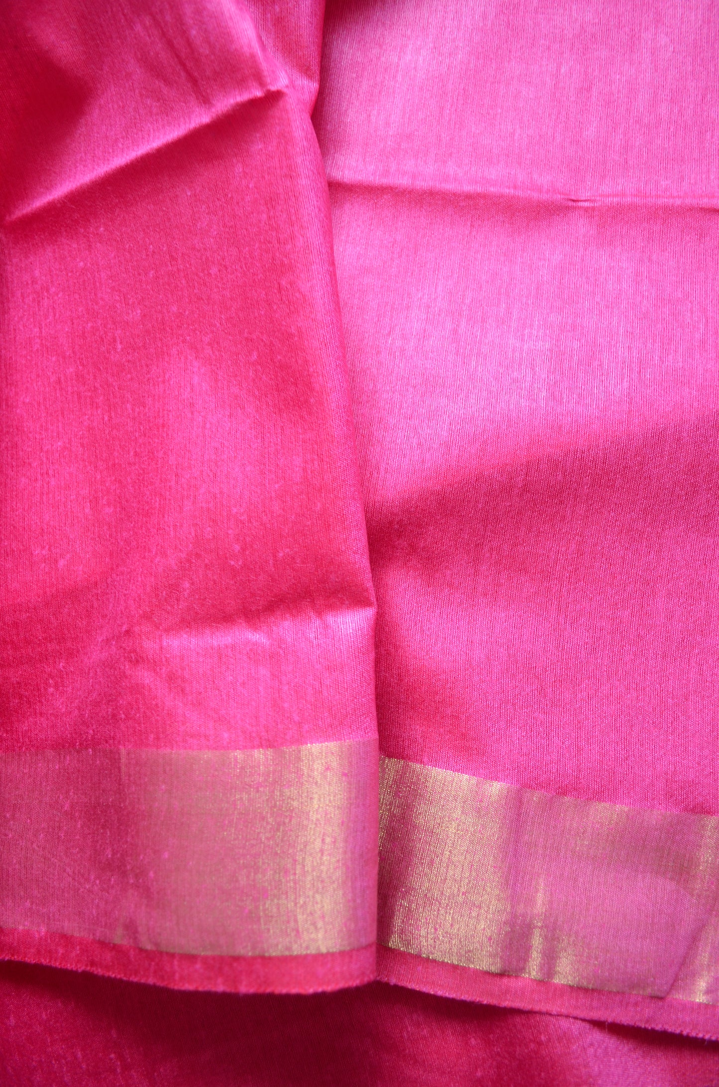 Fuchsia Vegan Tussar Silk Handloom Saree