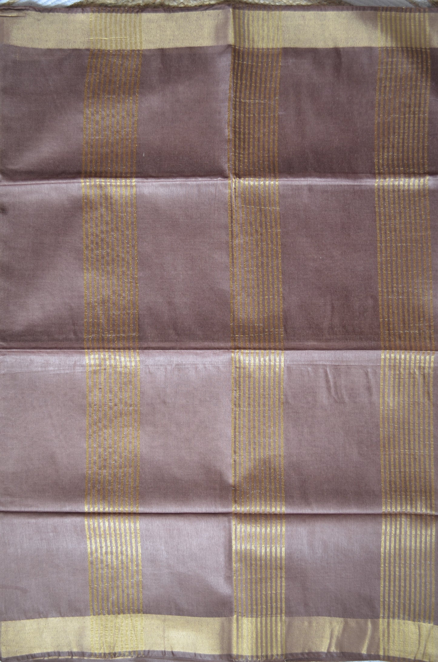 Brown Vegan Tussar Silk Handloom Saree