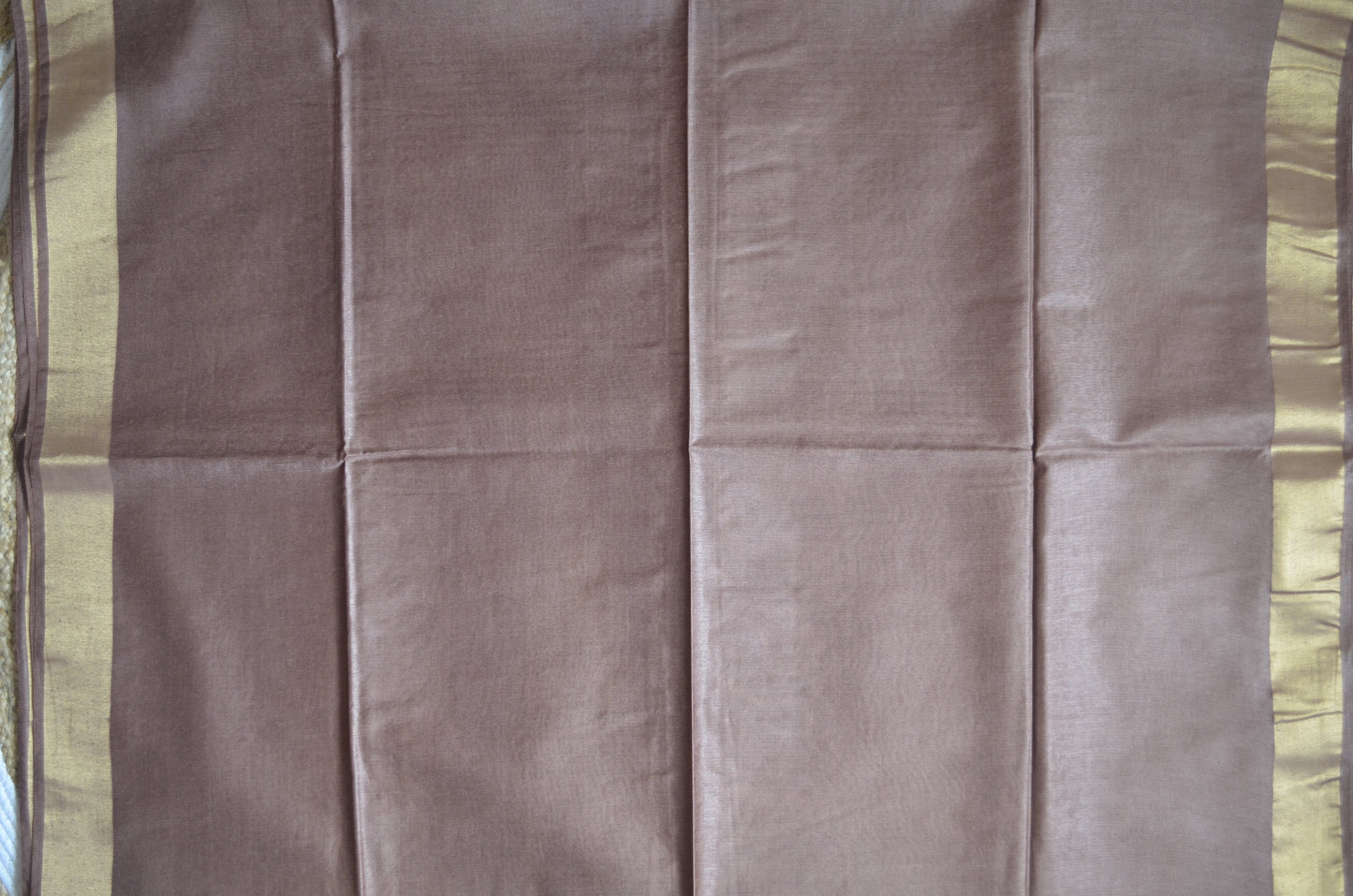 Brown Vegan Tussar Silk Handloom Saree