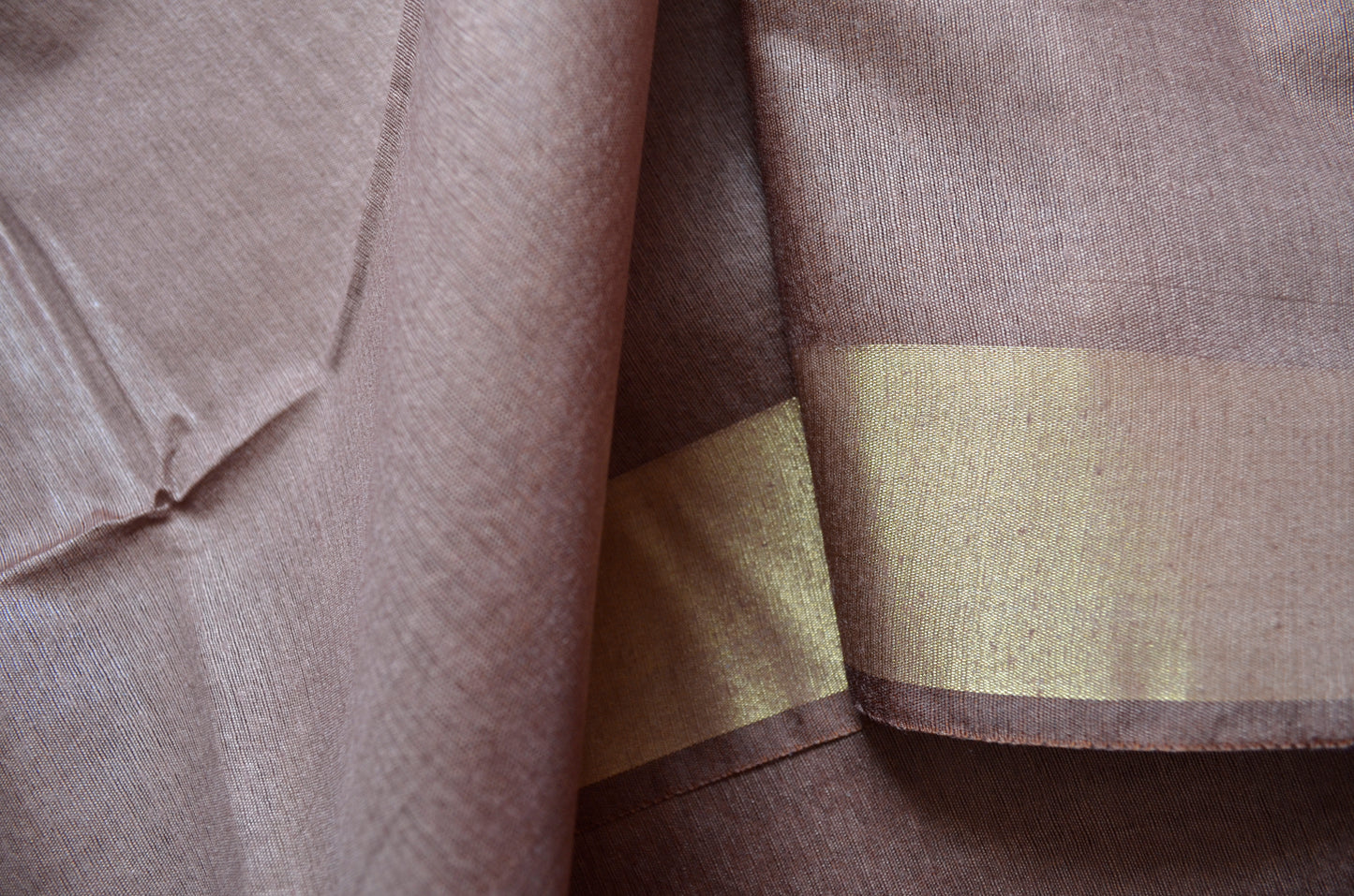 Brown Vegan Tussar Silk Handloom Saree