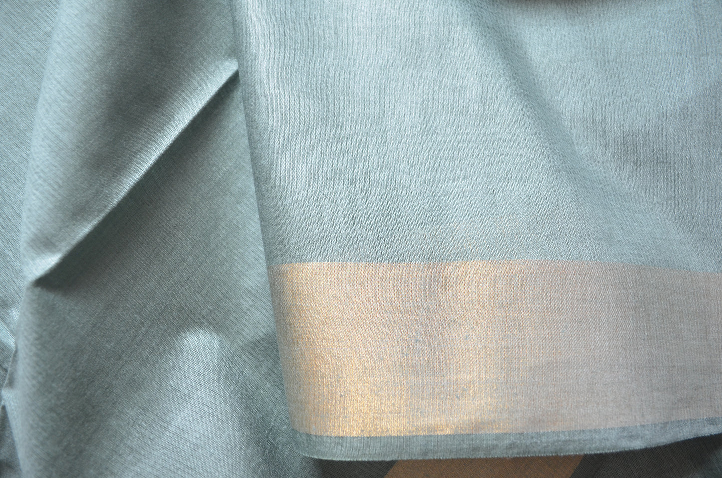 Bottle Green Vegan Tussar Silk Handloom Saree