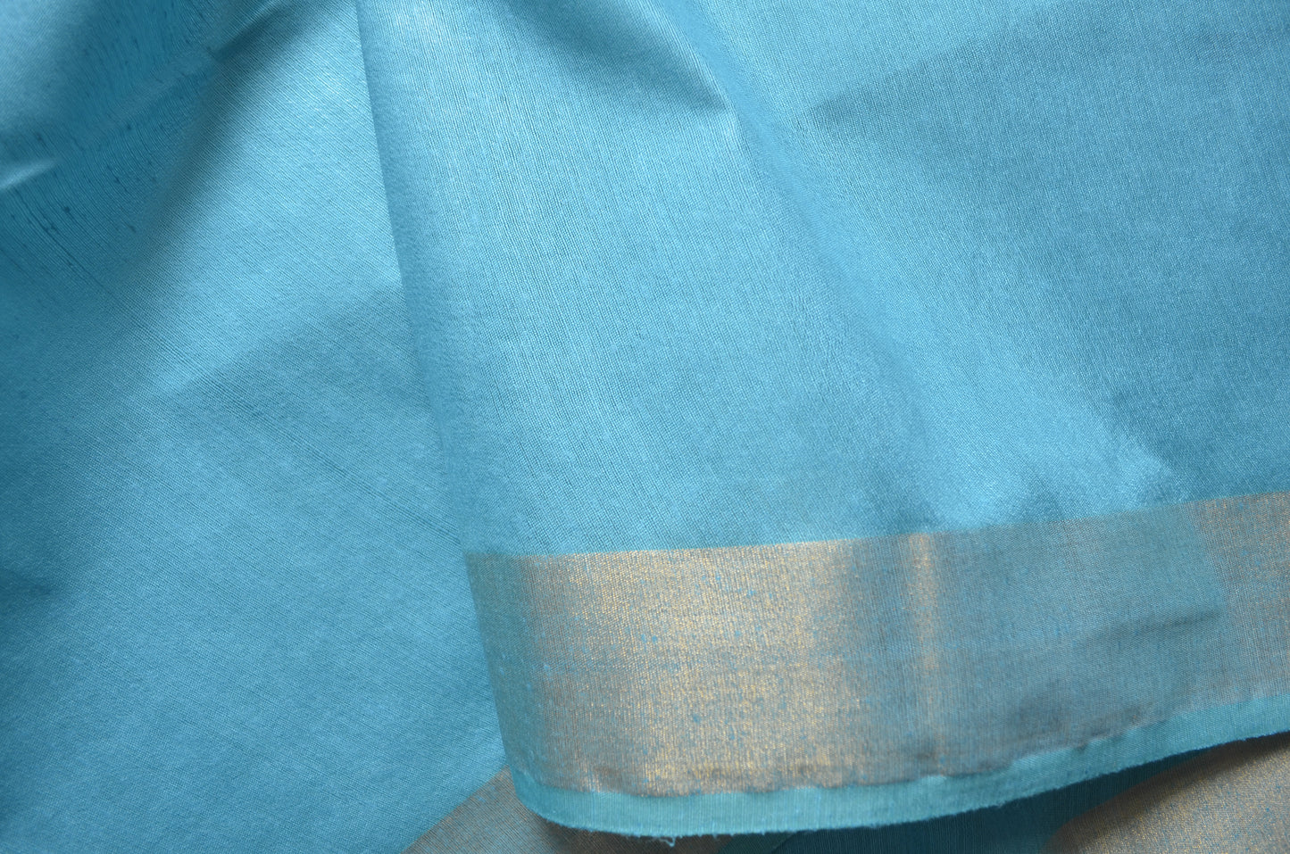 Teal Vegan Tussar Silk Handloom Saree