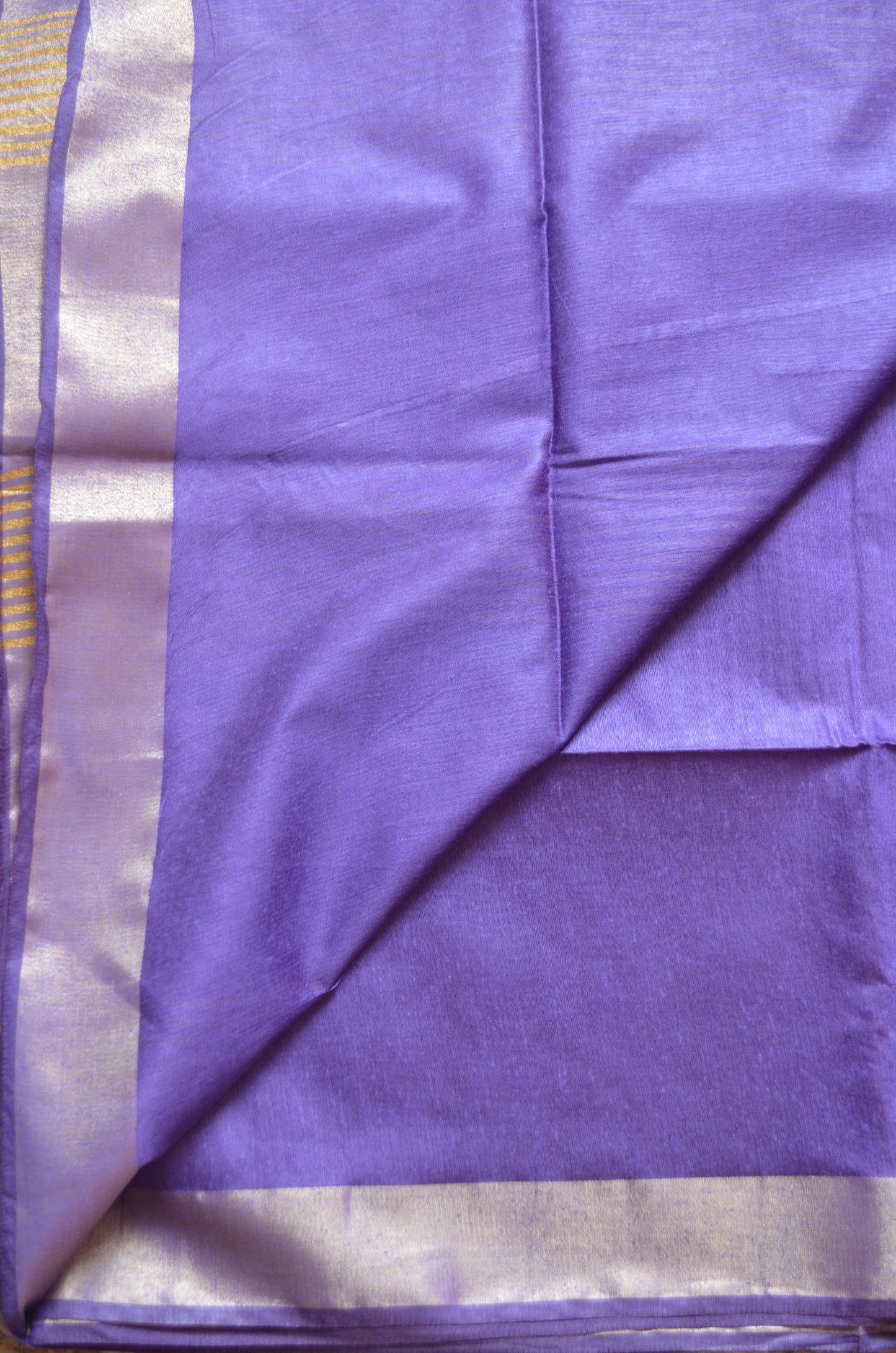 Purple Vegan Tussar Silk Handloom Saree