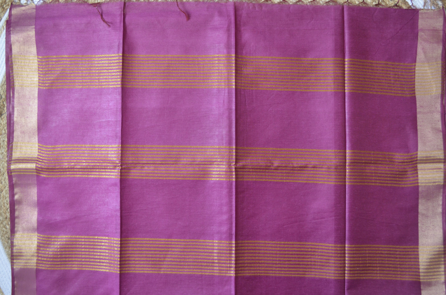 Magenta Vegan Tussar Silk Handloom Saree