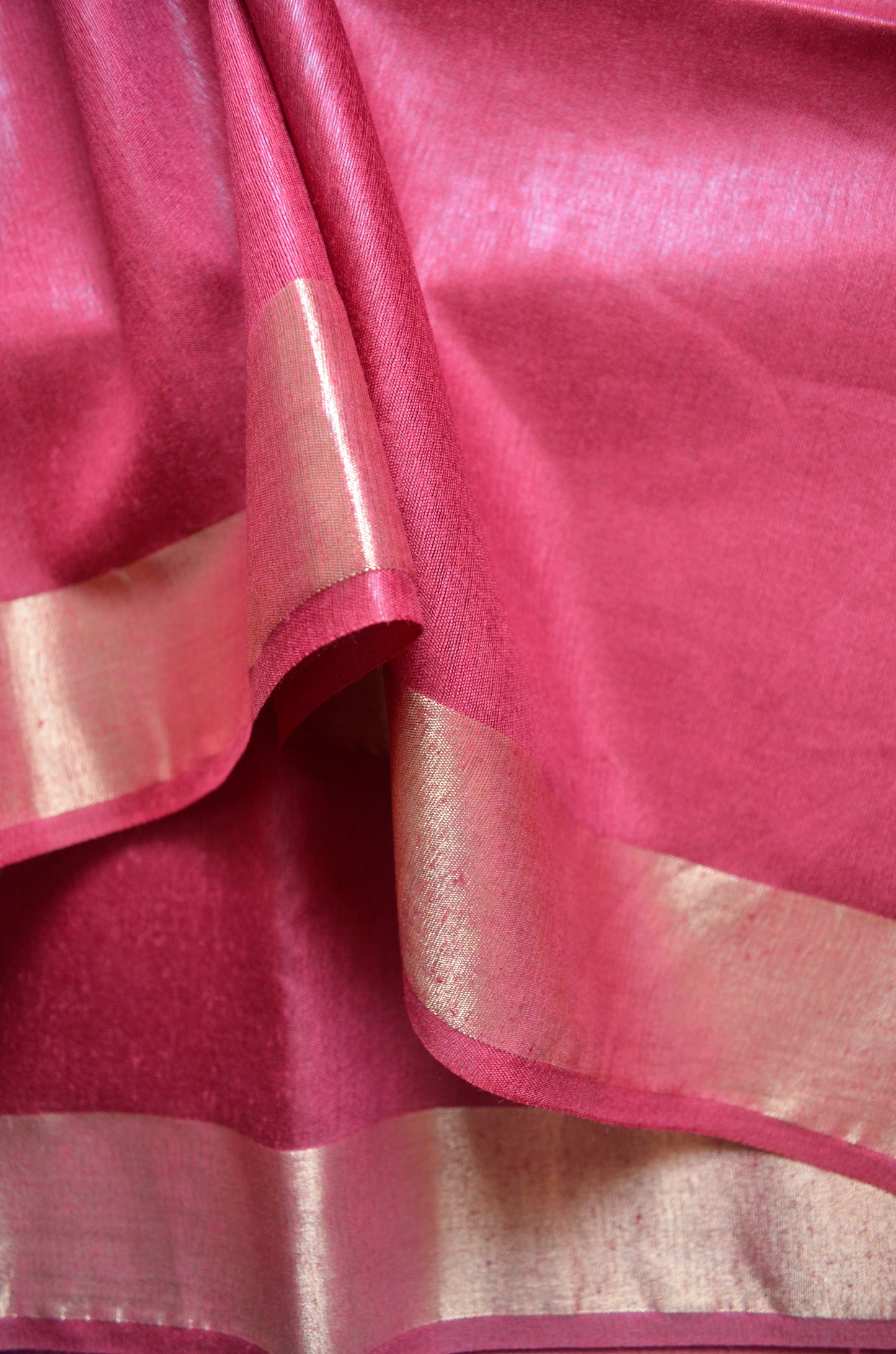 Red Vegan Tussar Silk Handloom Saree
