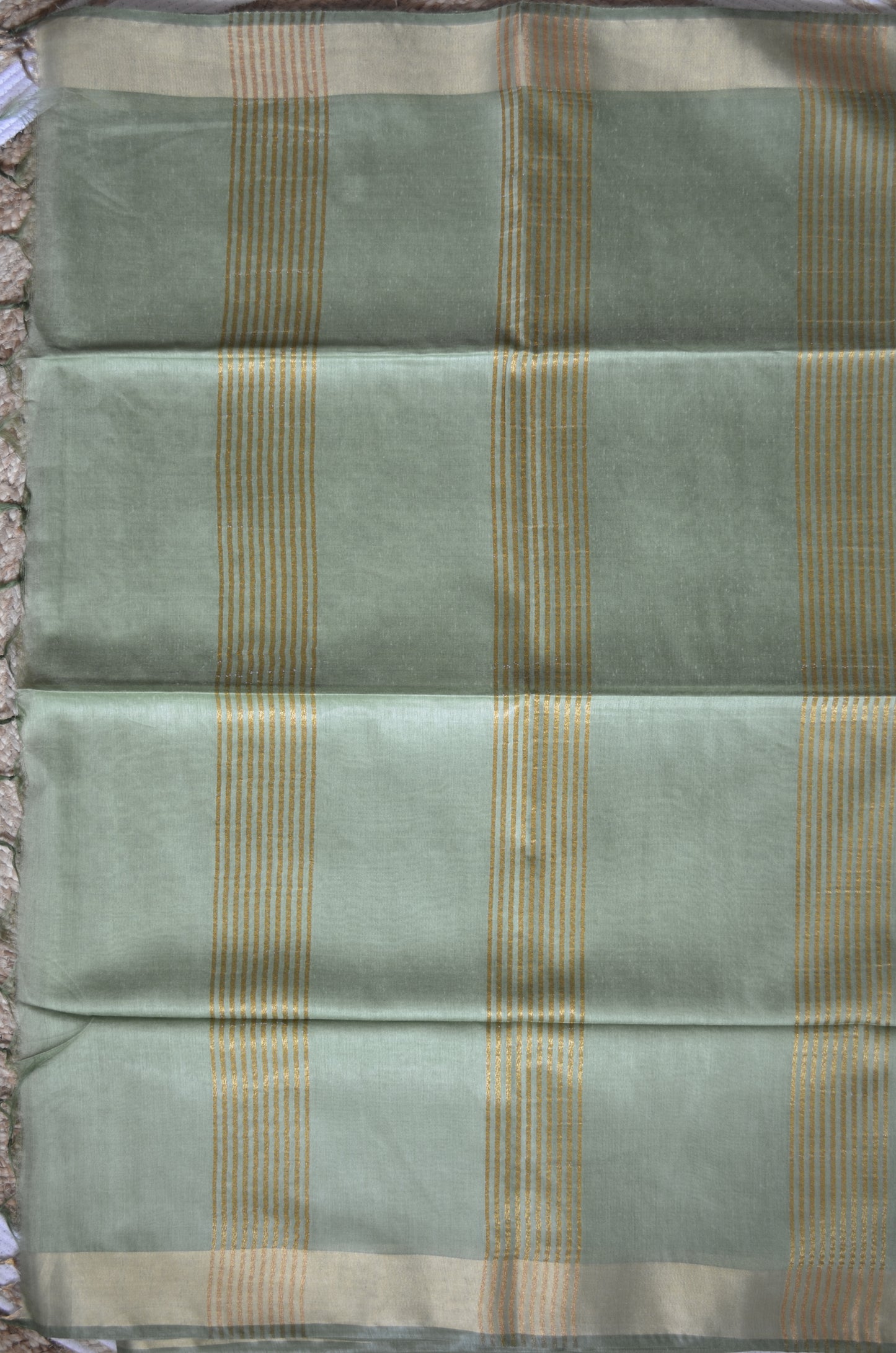 Olive Vegan Tussar Silk Handloom Saree