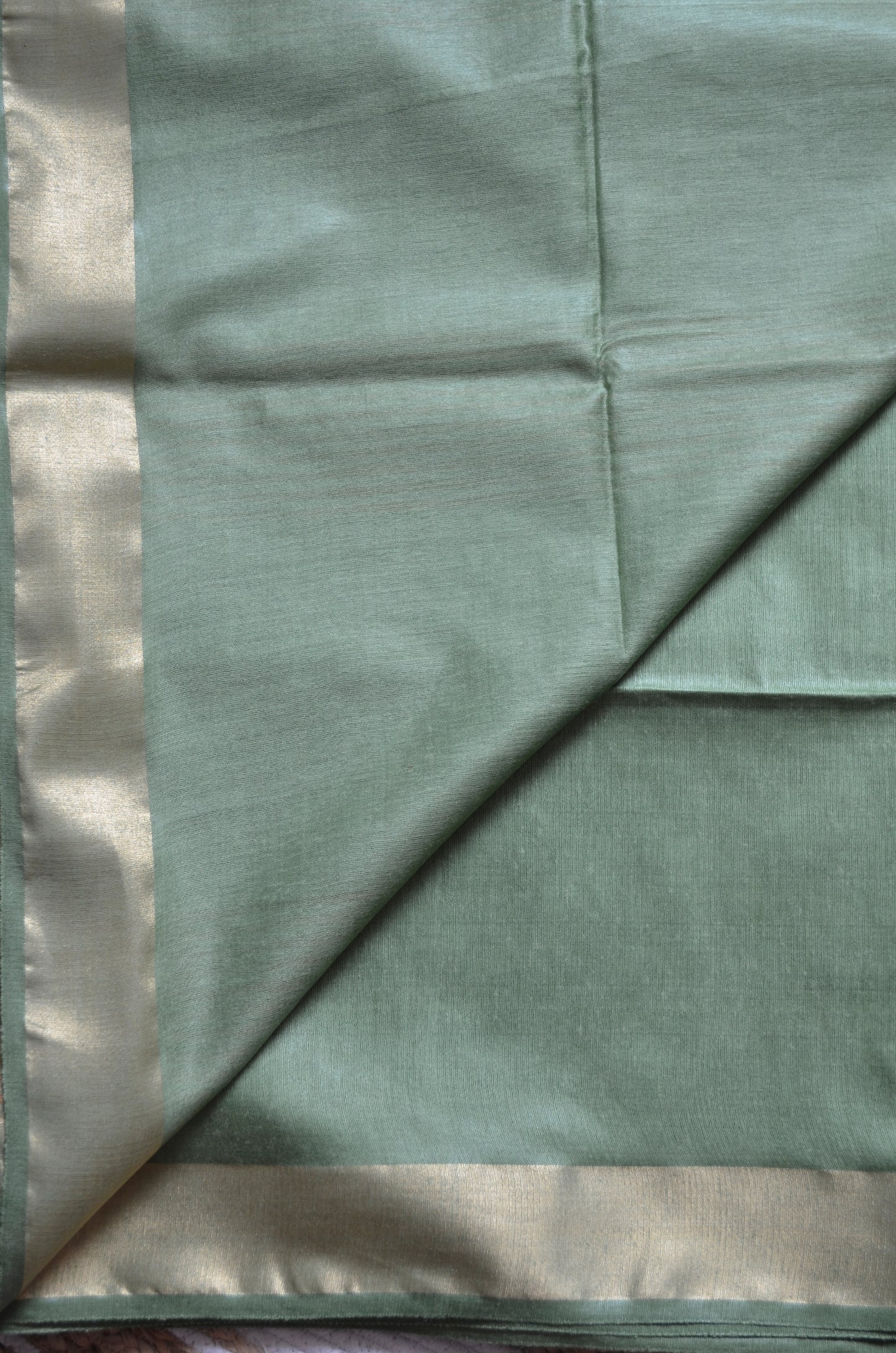 Olive Vegan Tussar Silk Handloom Saree