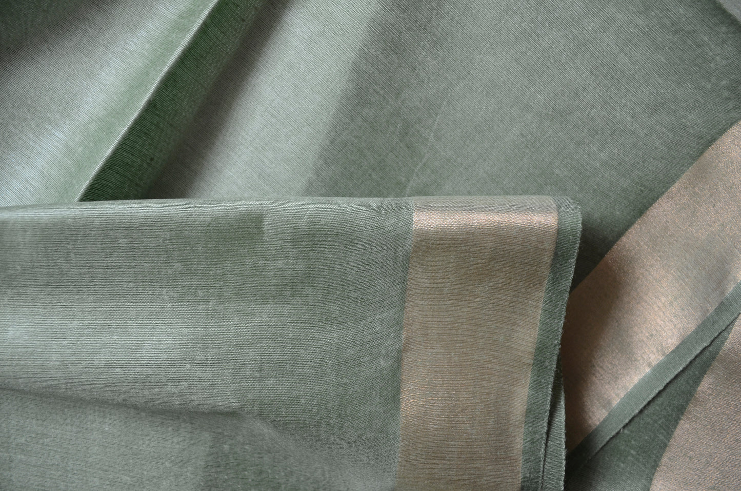 Olive Vegan Tussar Silk Handloom Saree