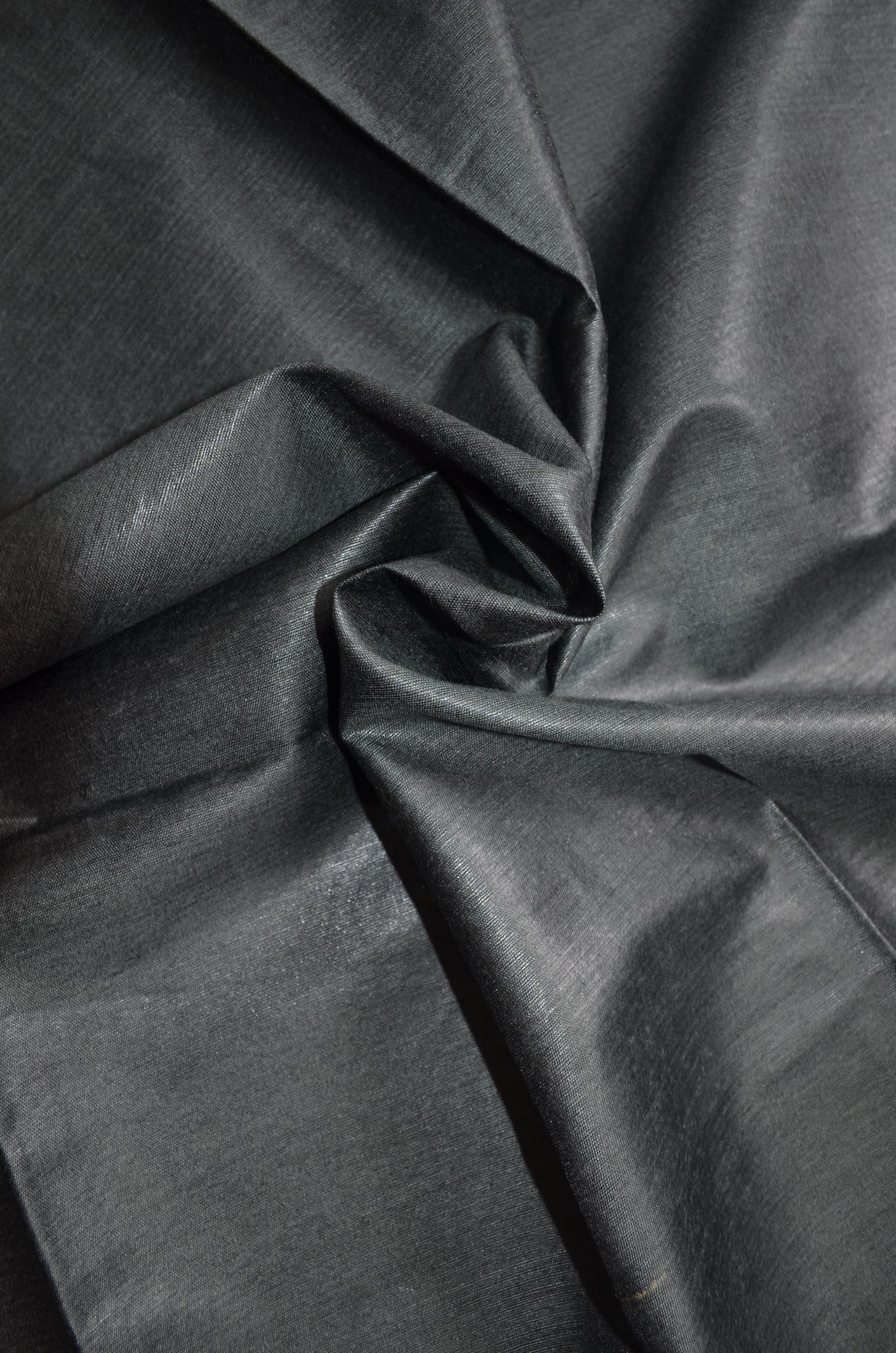 Black Vegan Tussar Silk Handloom Saree