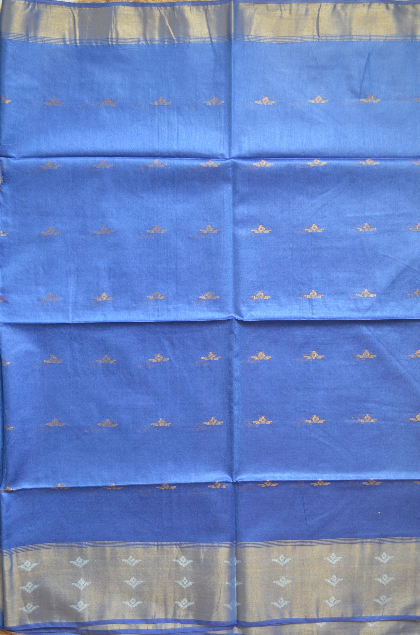 Indigo Contemporary Zari Work Vegan Silk Handloom Saree
