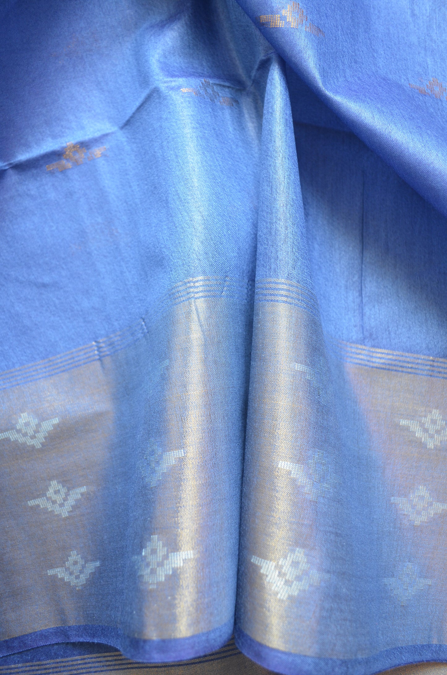 Indigo Contemporary Zari Work Vegan Silk Handloom Saree