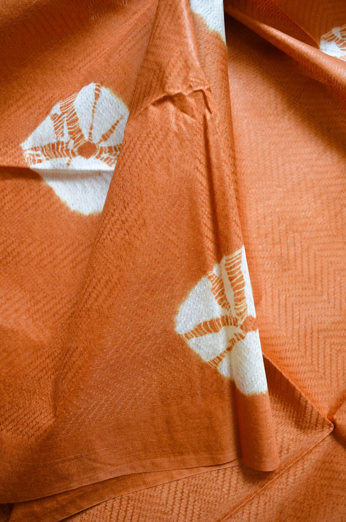 Orange Contemporary Jacquard Vegan Silk Handloom Saree