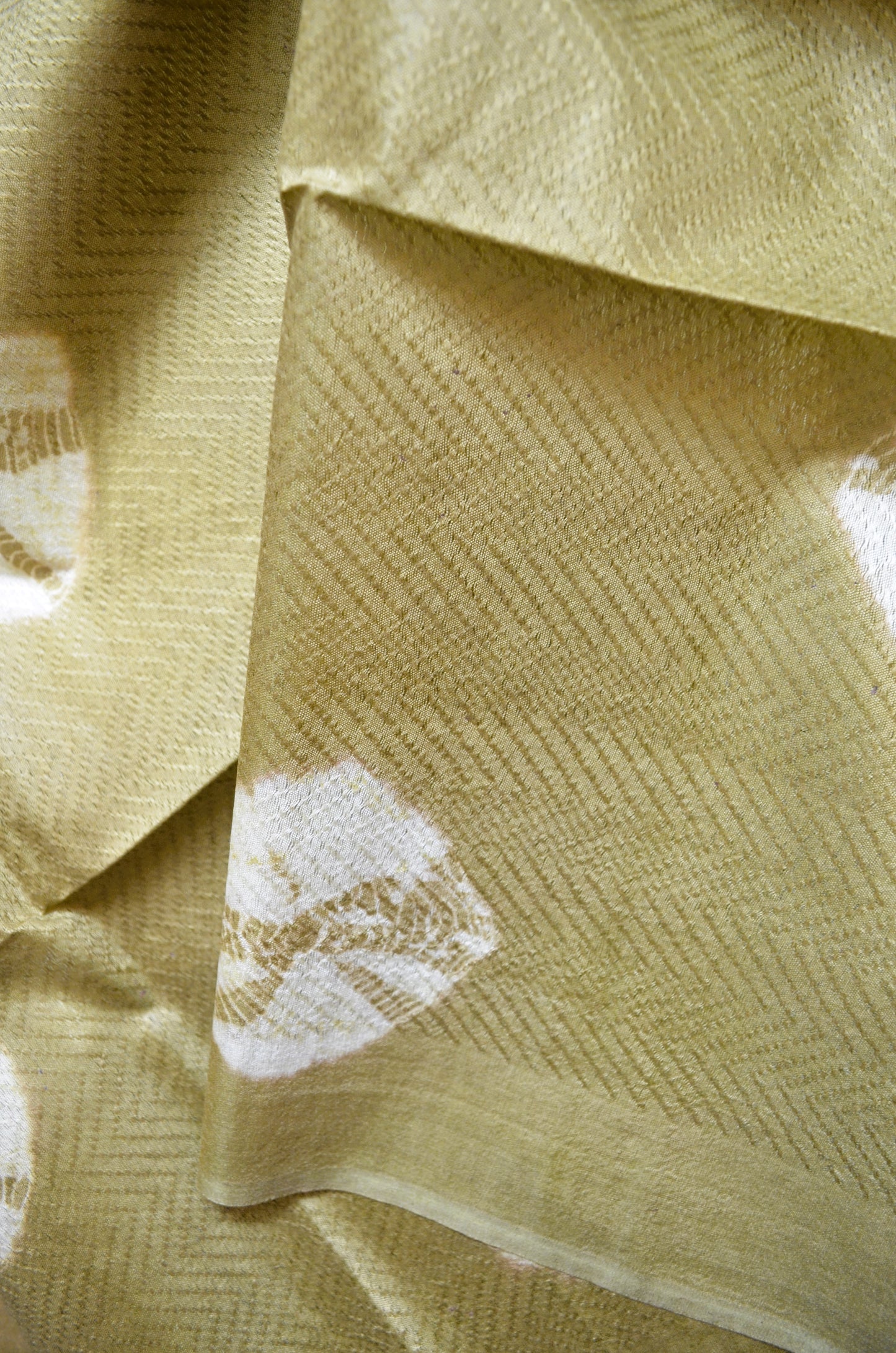 Olive Contemporary Jacquard Vegan Silk Handloom Saree