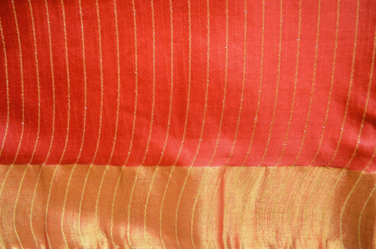 Rust Navy Tussar Vegan Silk Handloom Saree
