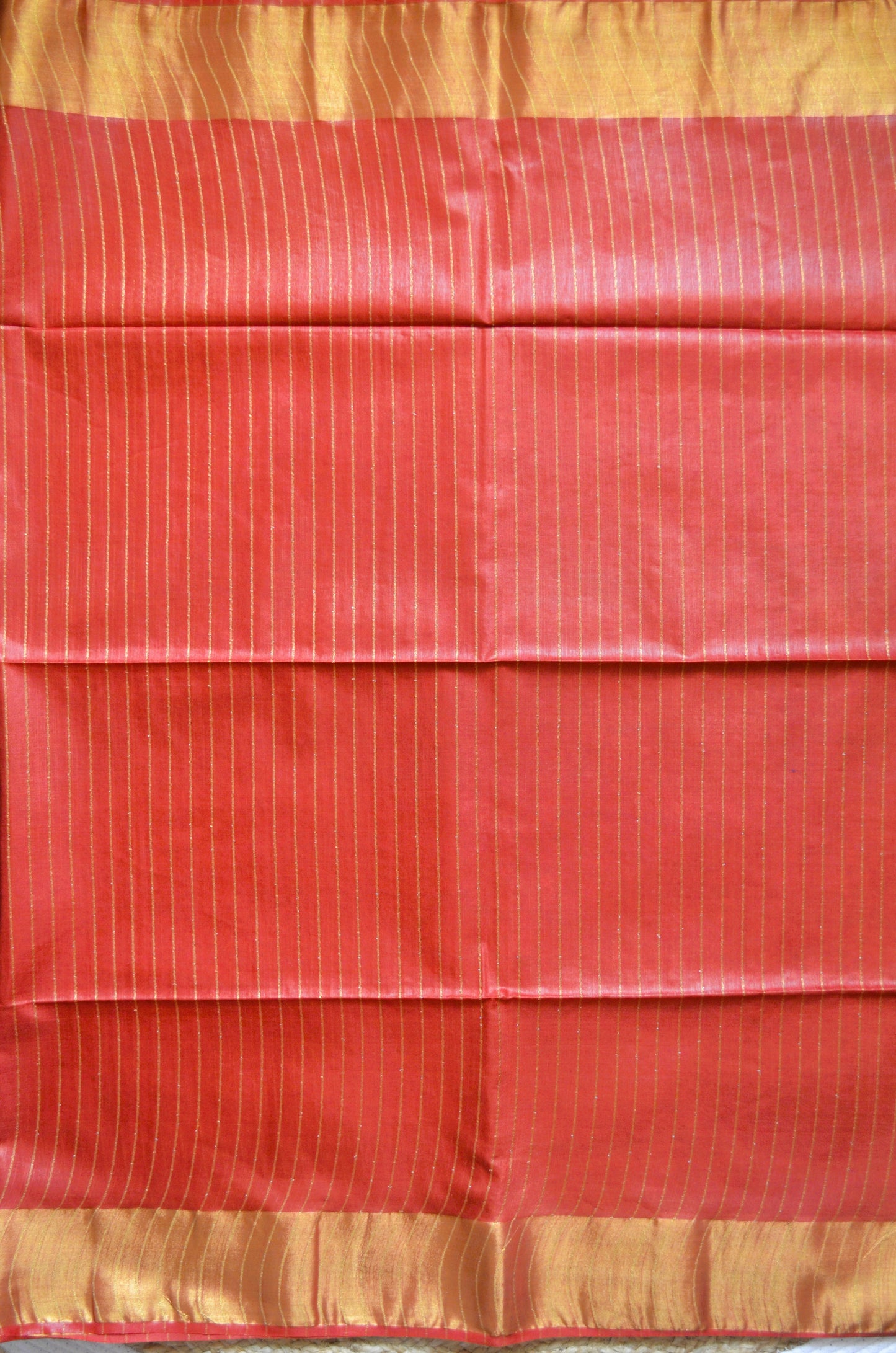 Rust Navy Tussar Vegan Silk Handloom Saree