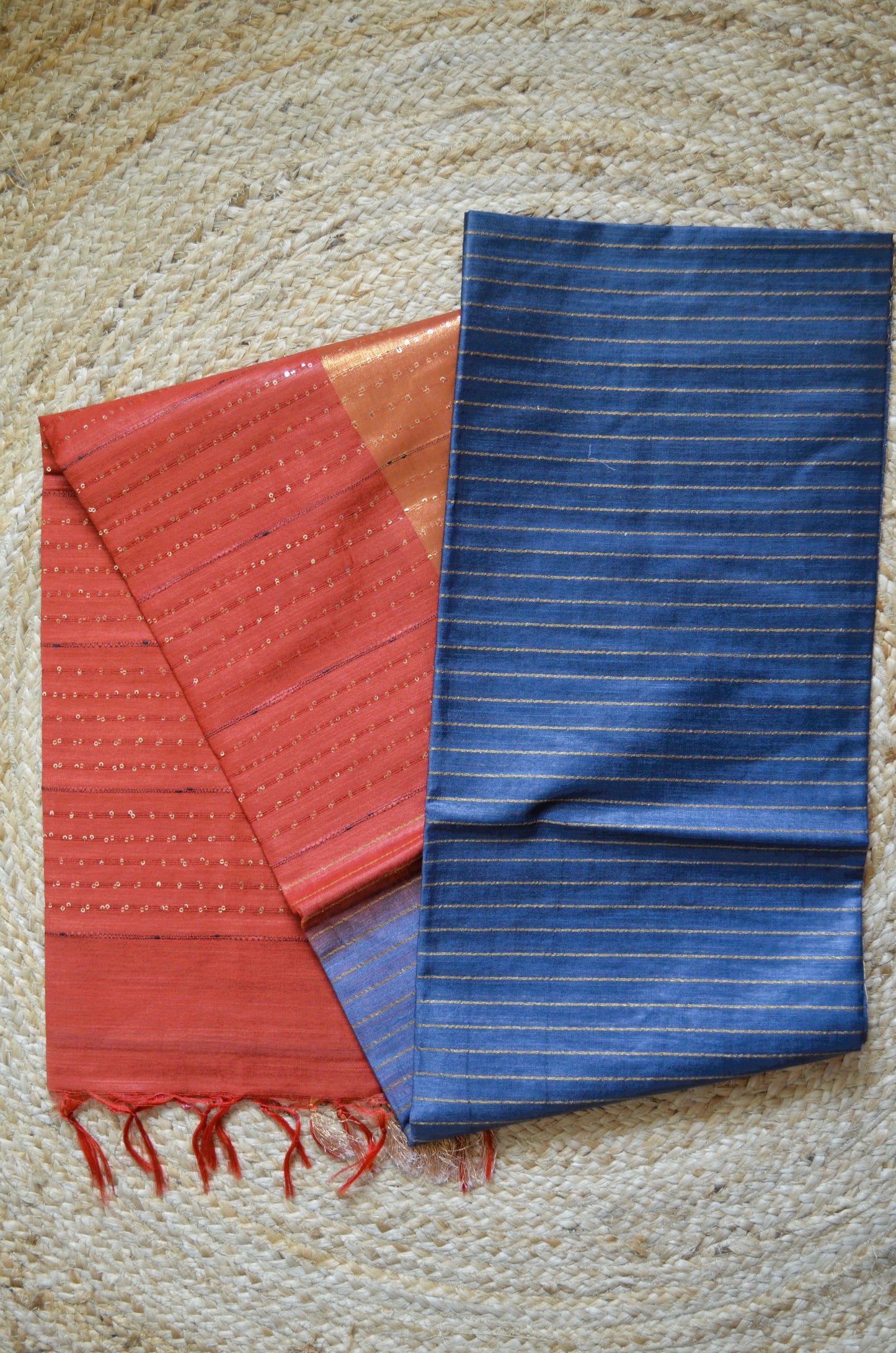 Steel Rust Tussar Vegan Silk Handloom Saree