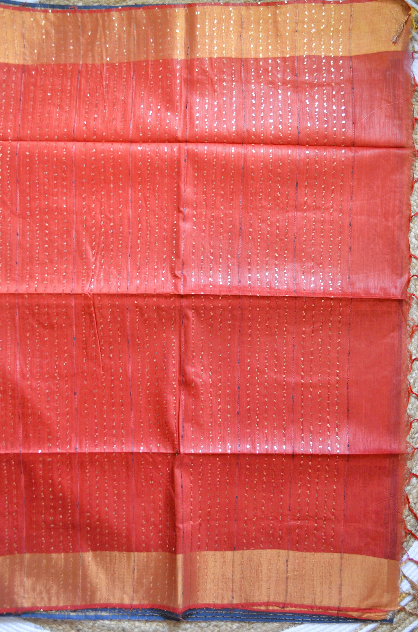 Steel Rust Tussar Vegan Silk Handloom Saree