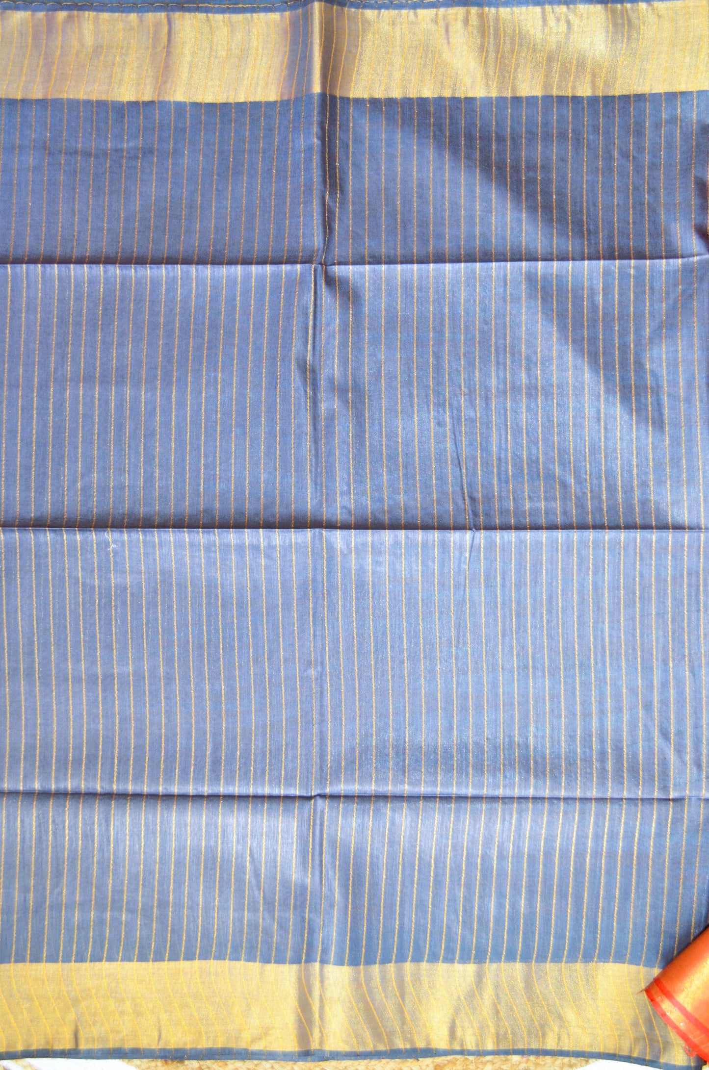 Steel Rust Tussar Vegan Silk Handloom Saree